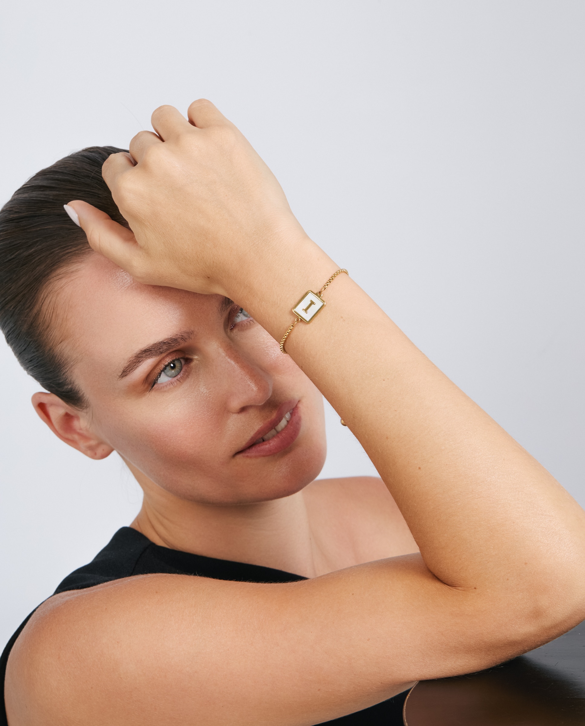 Pulsera de acero acabada en oro amarillo 18k con madreperla - Luxenter - Dorado Dorado-5