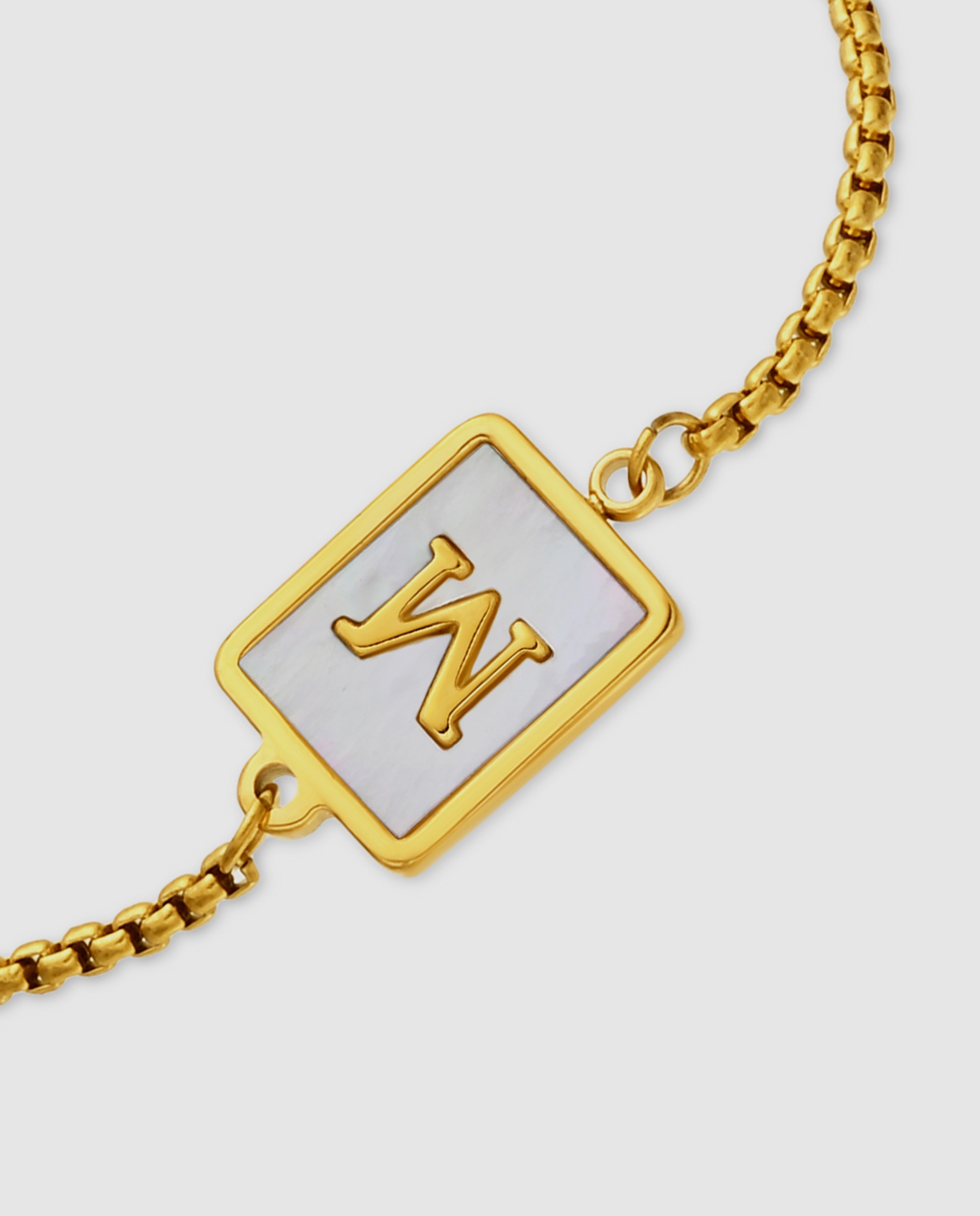 Pulsera de acero acabada en oro amarillo 18k con madreperla - Luxenter - Dorado Dorado-6