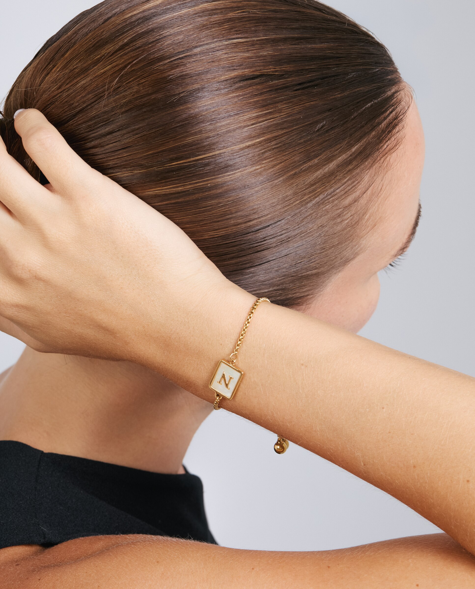 Pulsera de acero acabada en oro amarillo 18k con madreperla - Luxenter - Dorado Dorado-2
