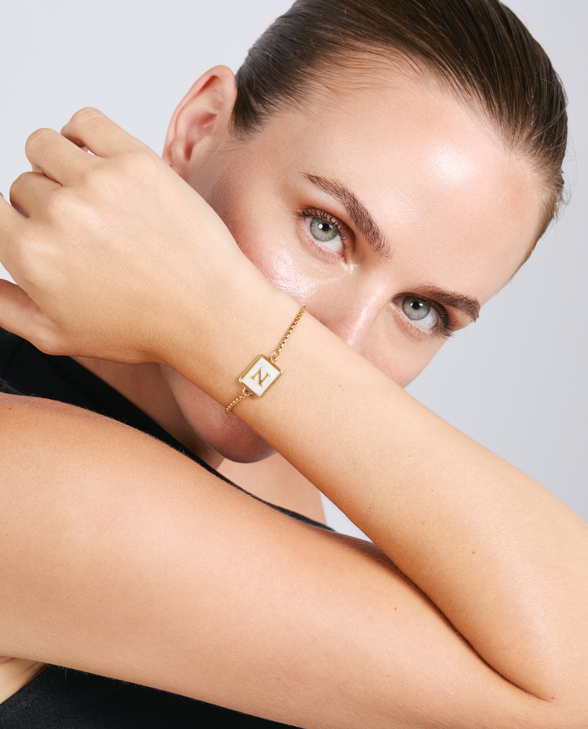Pulsera de acero acabada en oro amarillo 18k con madreperla - Luxenter - Dorado Dorado-5