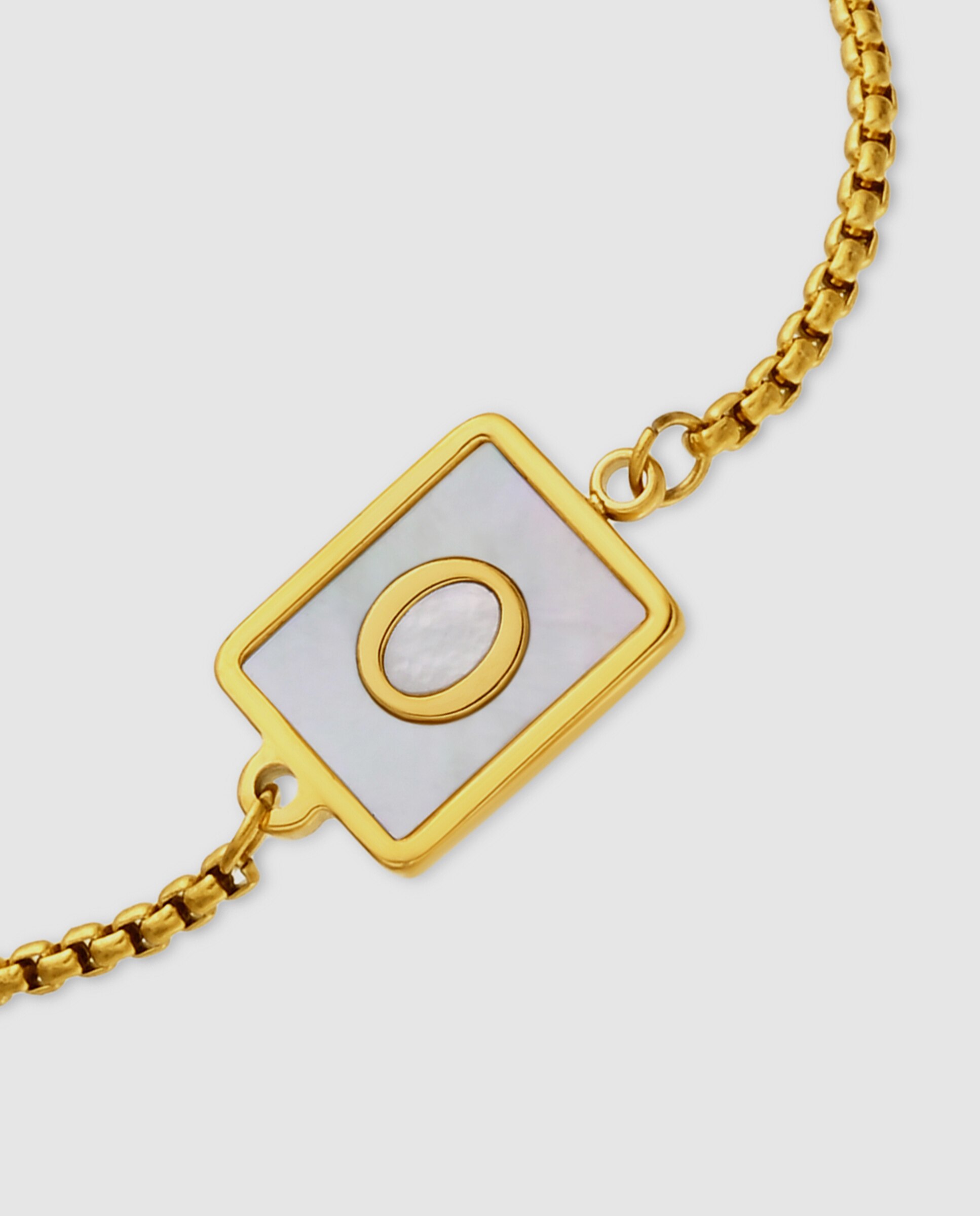 Pulsera de acero acabada en oro amarillo 18k con madreperla - Luxenter - Dorado Dorado-6