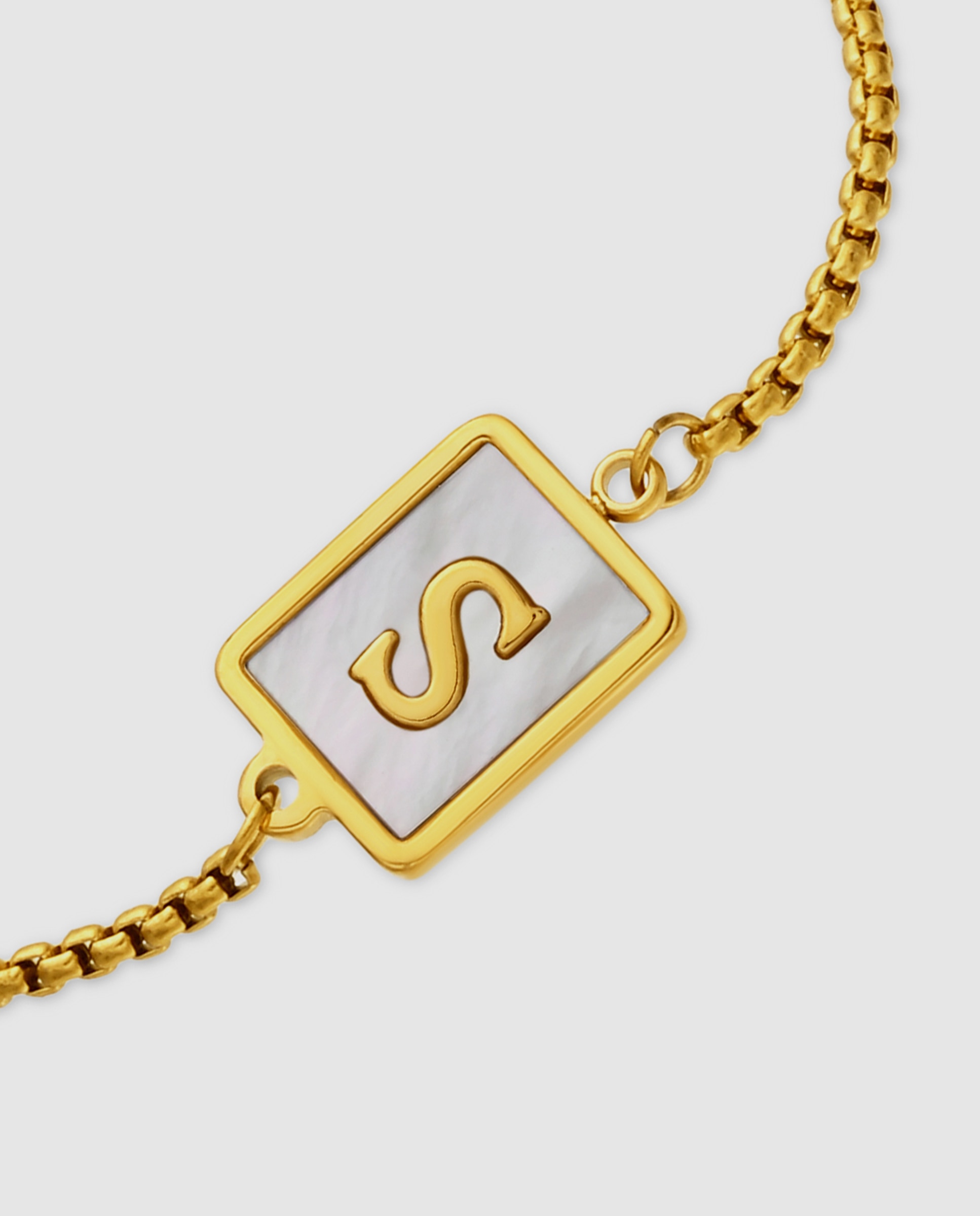 Pulsera de acero acabada en oro amarillo 18k con madreperla - Luxenter - Dorado Dorado-6