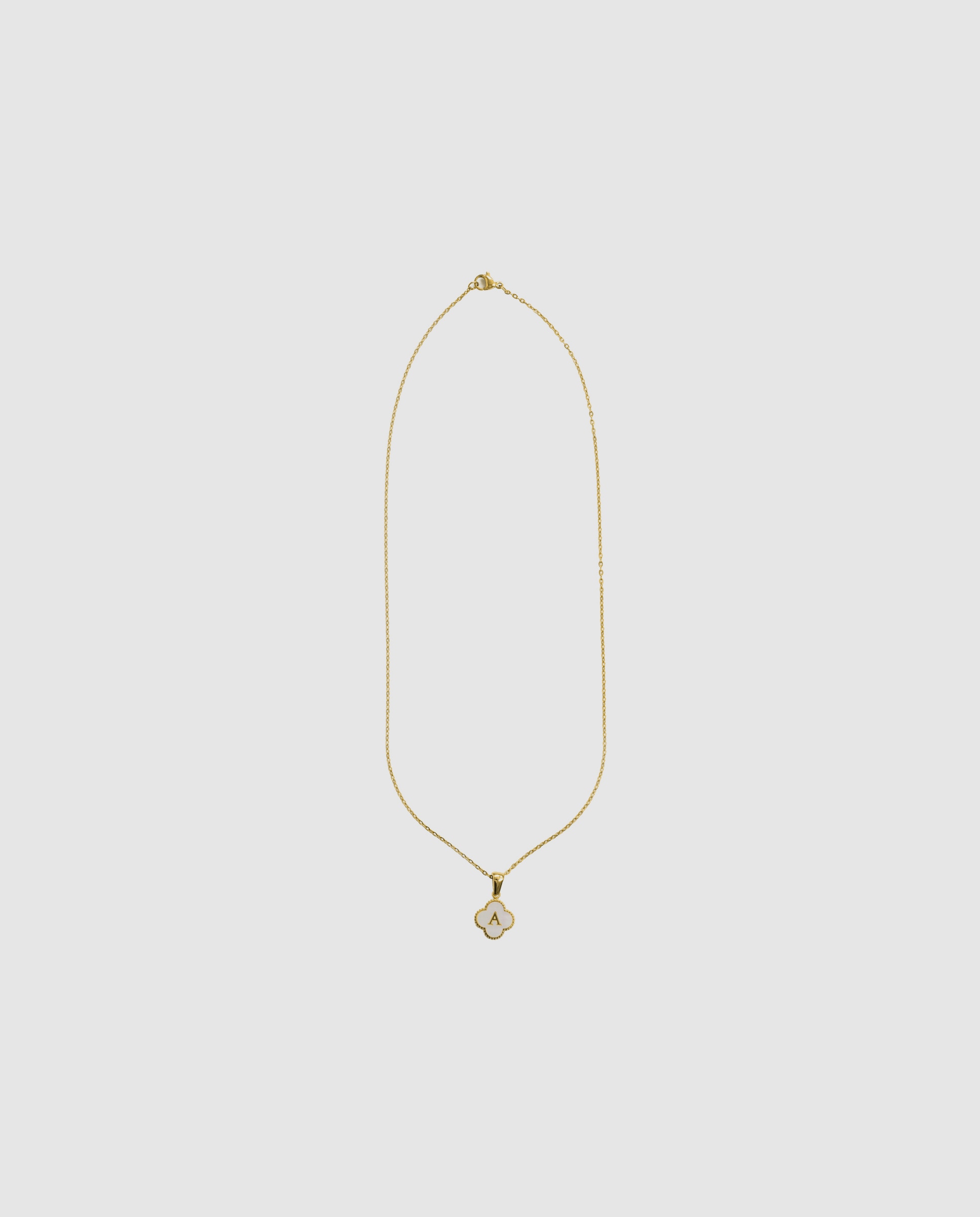 Collar letras de acero con madreperla acabado en oro de 18k - Luxenter - Blanco Blanco-3