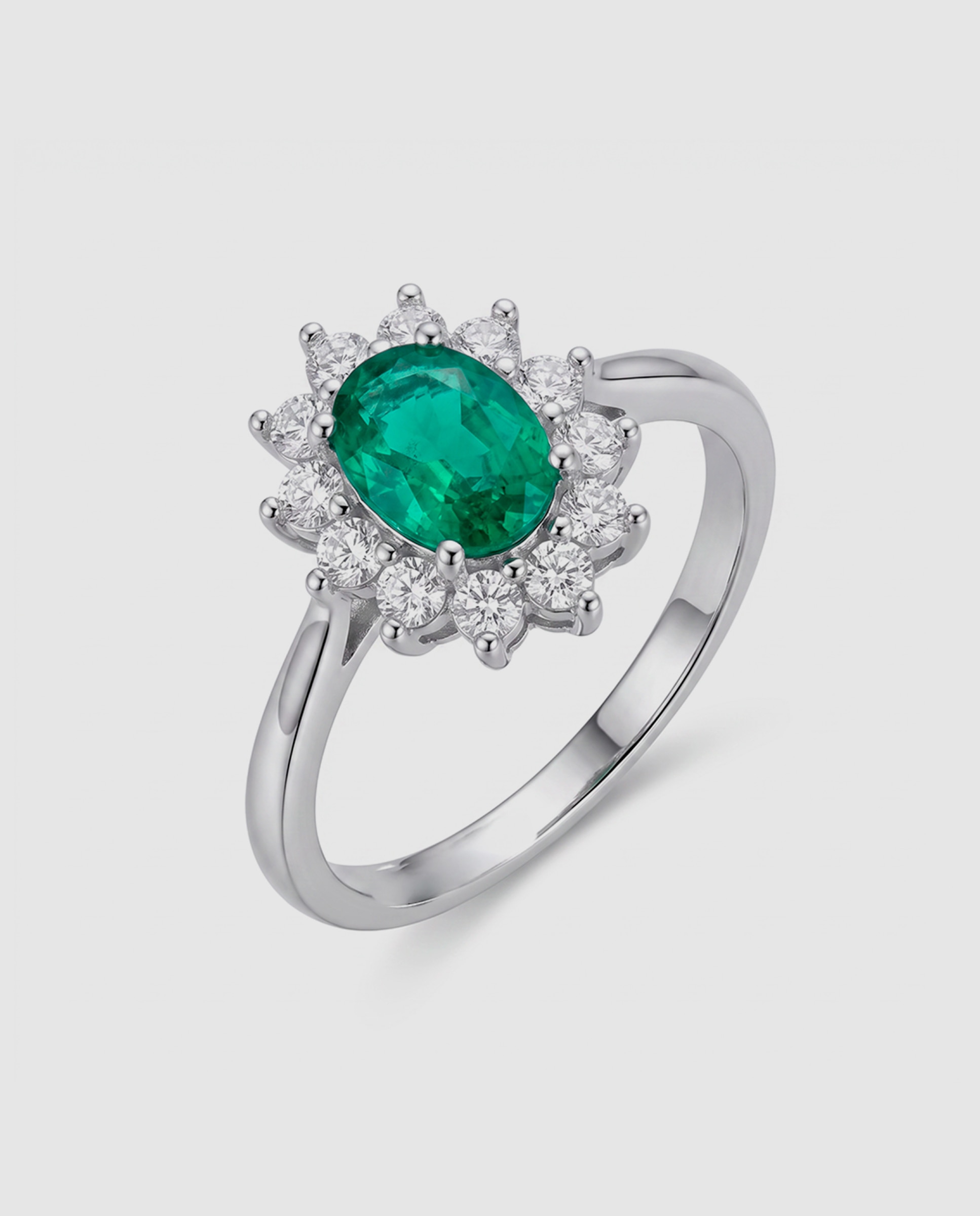 Anillo africa con cuarzo hidrotermal paraiba acabado en rodio - Luxenter - Verde Verde-1