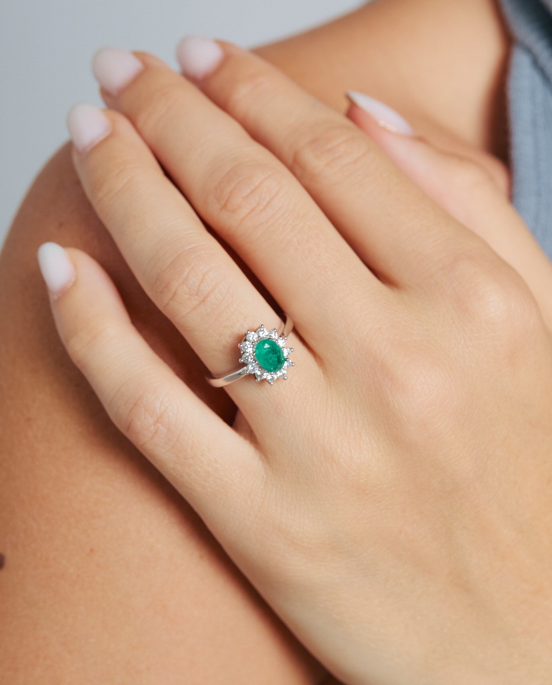 Anillo africa con cuarzo hidrotermal paraiba acabado en rodio - Luxenter - Verde Verde-4
