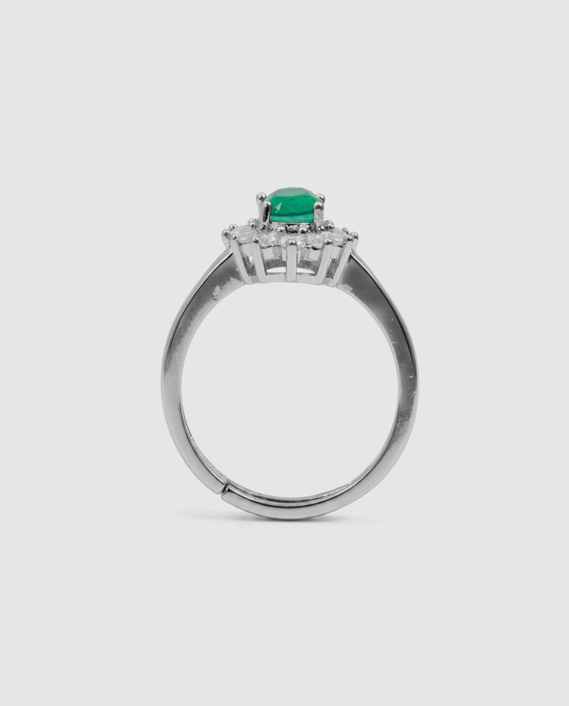 Anillo africa con cuarzo hidrotermal paraiba acabado en rodio - Luxenter - Verde Verde-7
