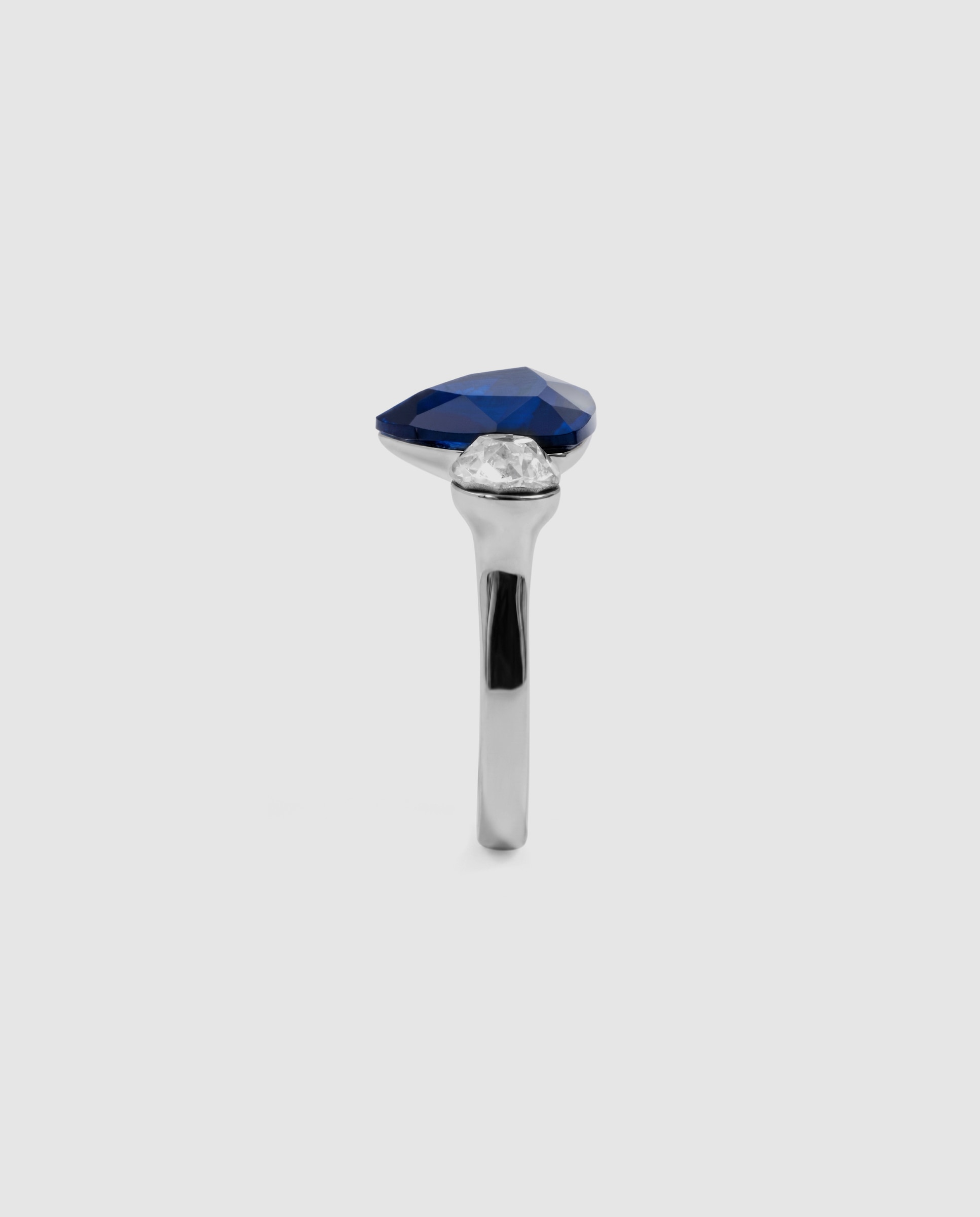 Anillo africa con circonita zafiro acabado en rodio - Luxenter - Azul Azul-3