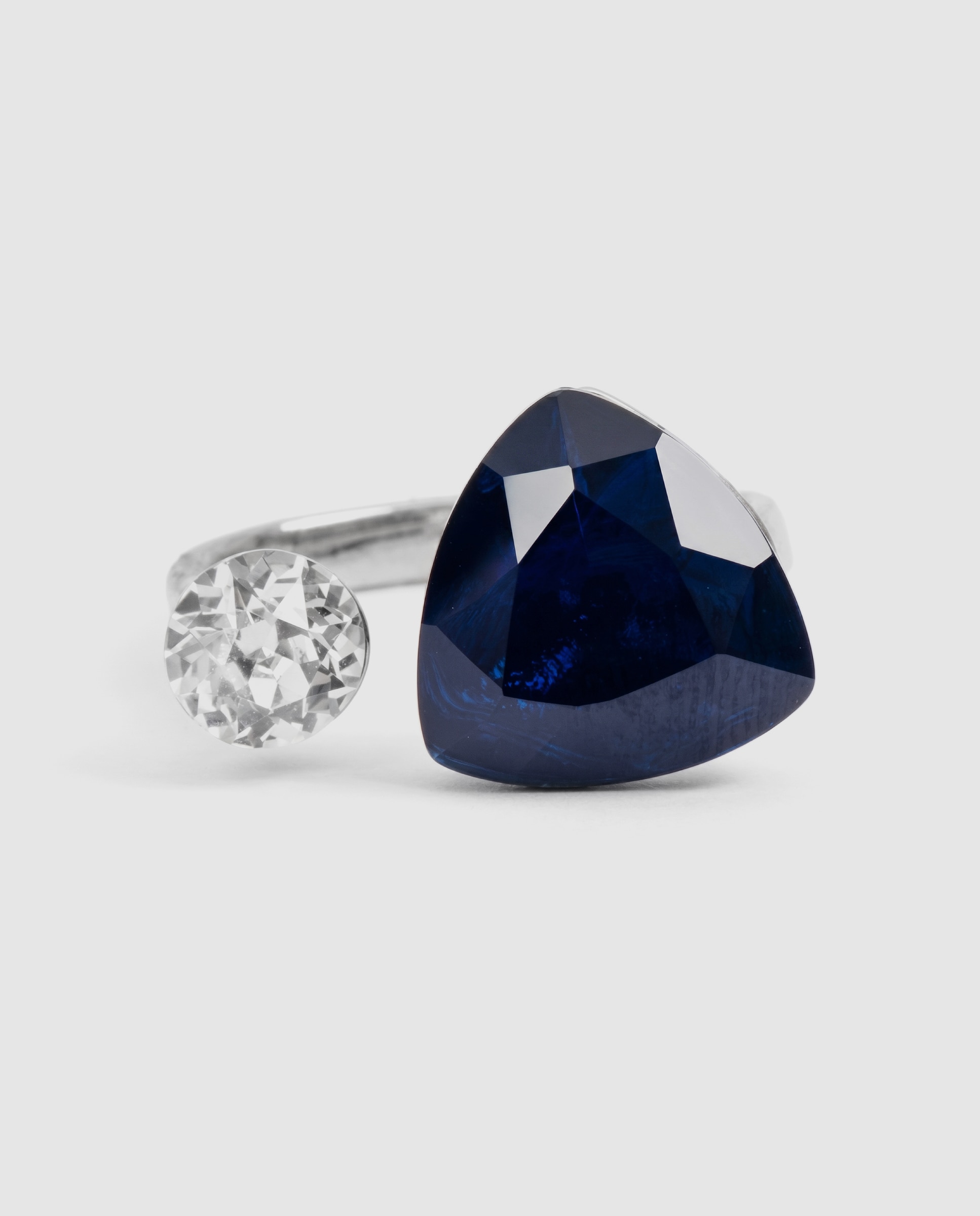Anillo africa con circonita zafiro acabado en rodio - Luxenter - Azul Azul-6