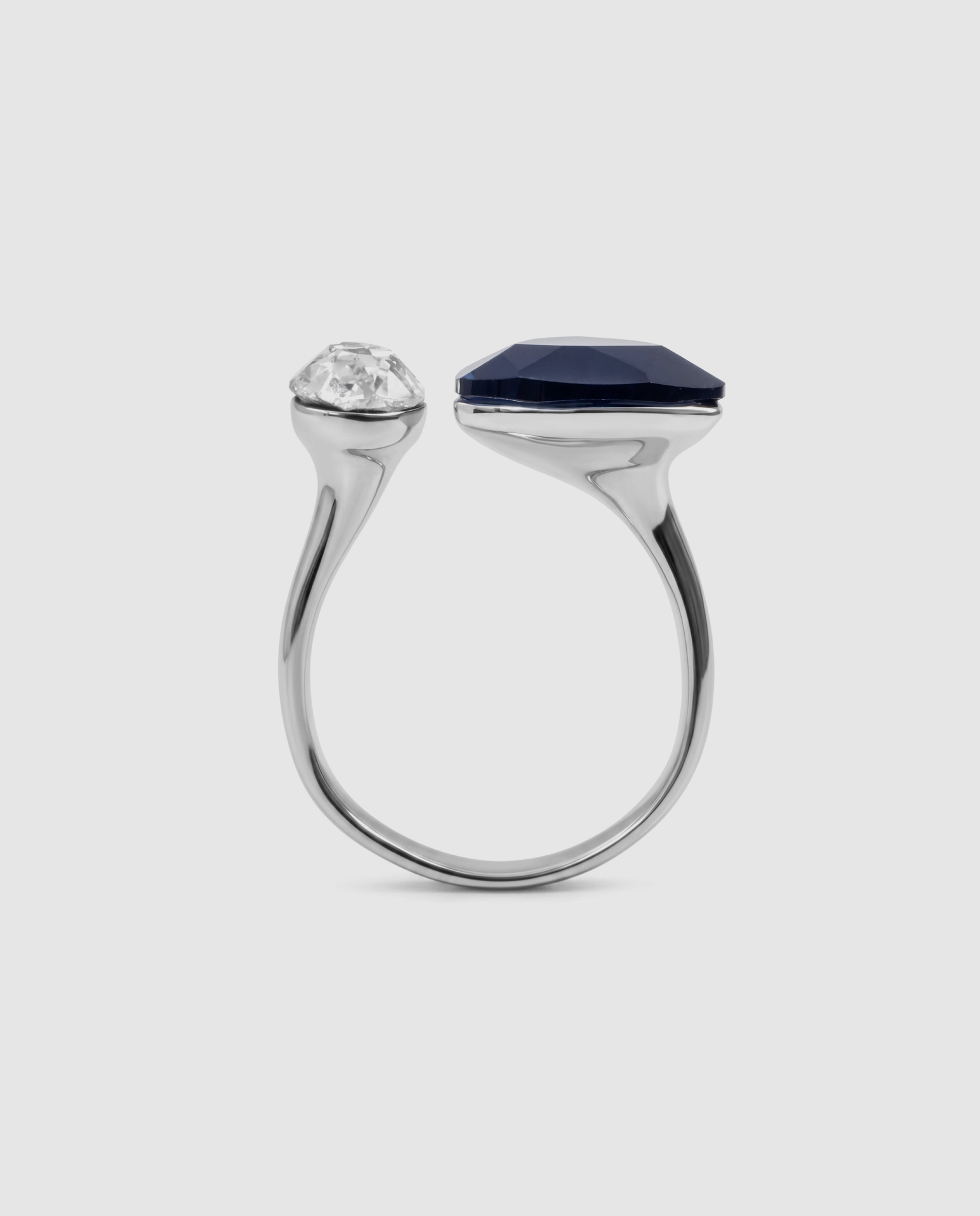 Anillo africa con circonita zafiro acabado en rodio - Luxenter - Azul Azul-7