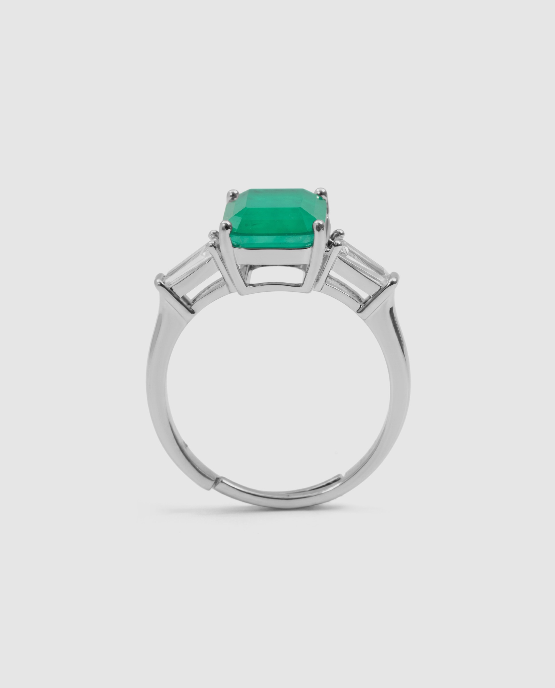 Anillo africa con cuarzo hidrotermal paraiba acabado en rodio - Luxenter - Verde Verde-7