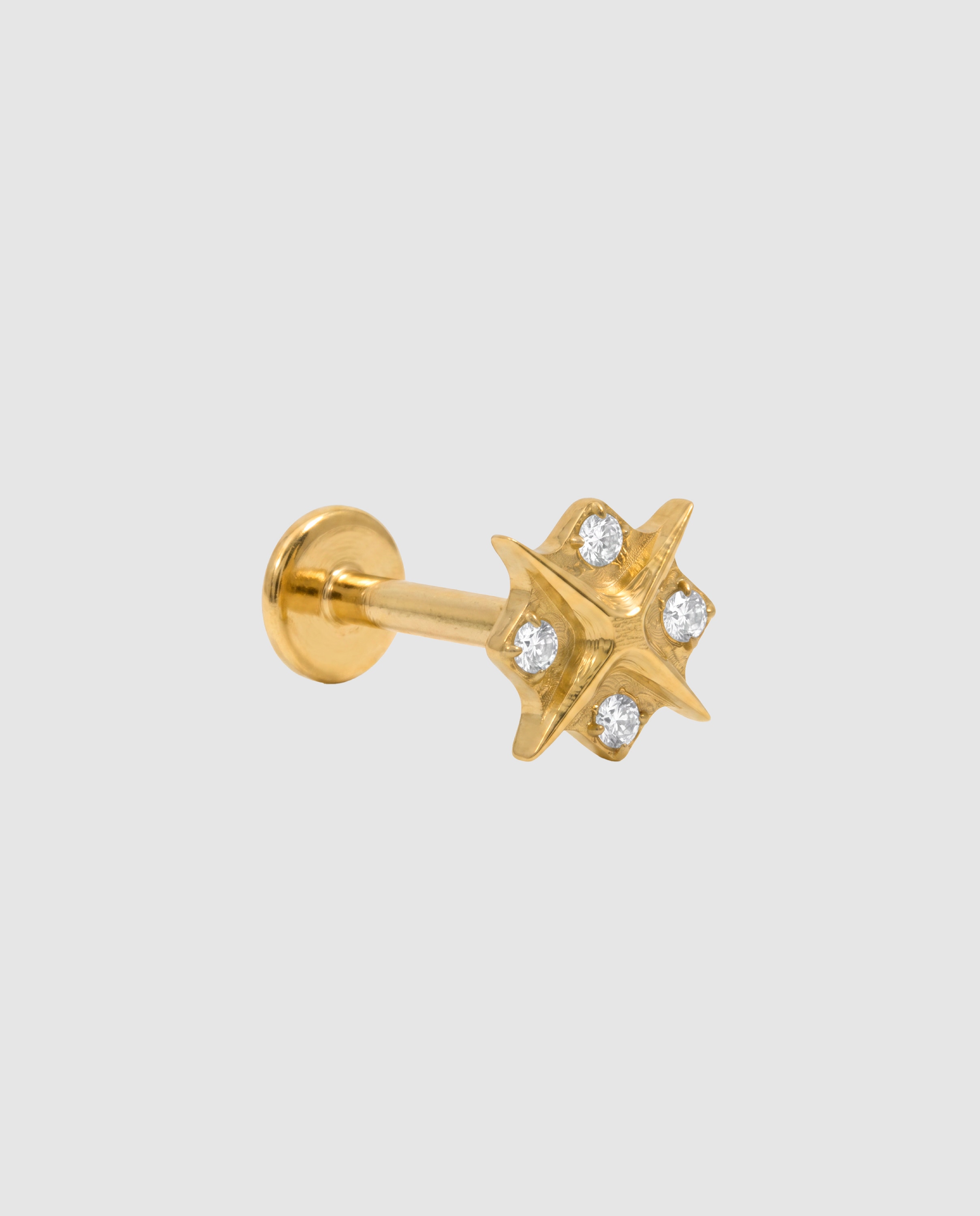 Piercing de titanio con circonita acabado en oro de 18k - Luxenter - Dorado Dorado-1