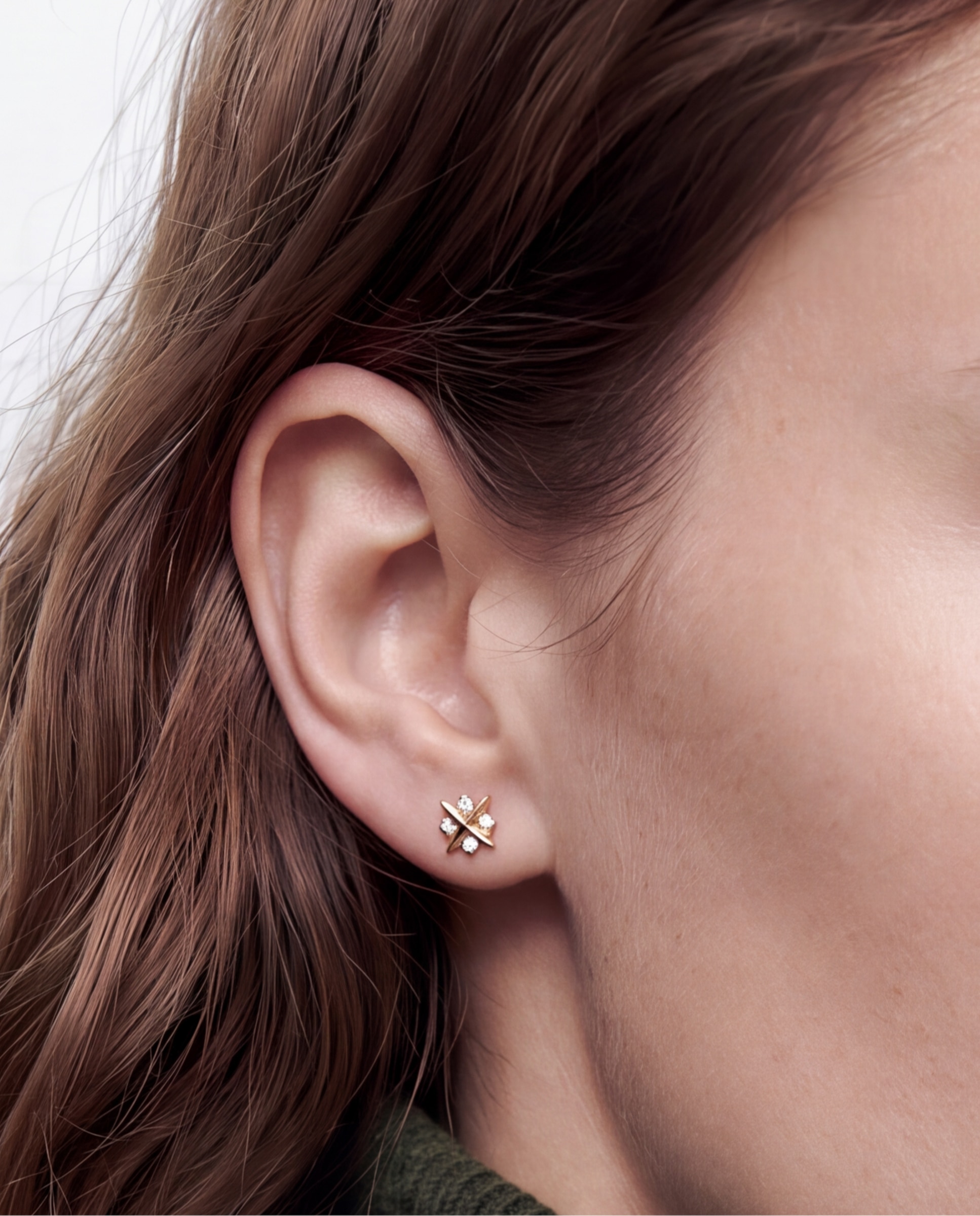 Piercing de titanio con circonita acabado en oro de 18k - Luxenter - Dorado Dorado-4
