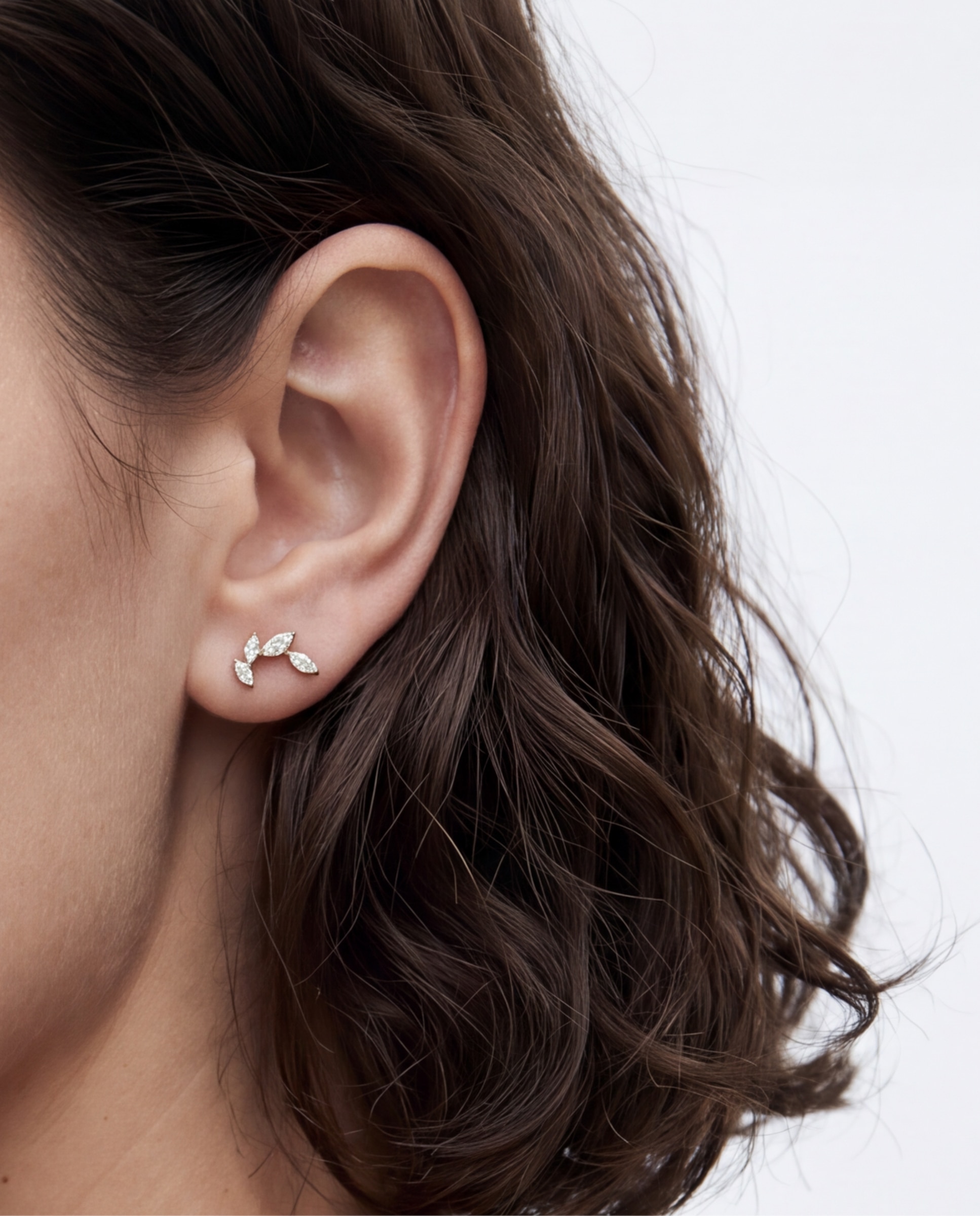 Piercing de titanio con circonita acabado en oro de 18k - Luxenter - Blanco Blanco-4
