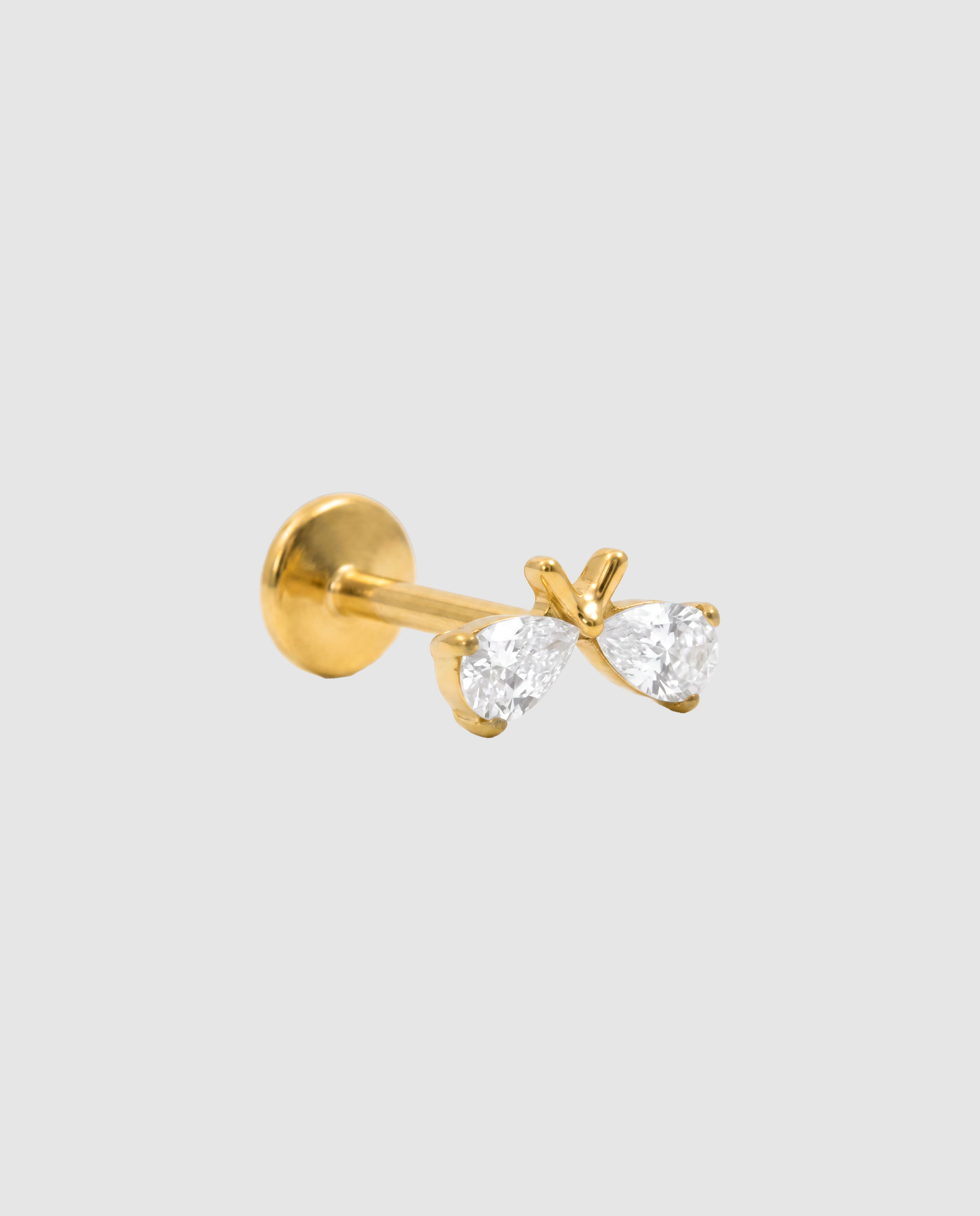 Piercing de titanio con circonita acabado en oro de 18k - Luxenter - Blanco Blanco-1