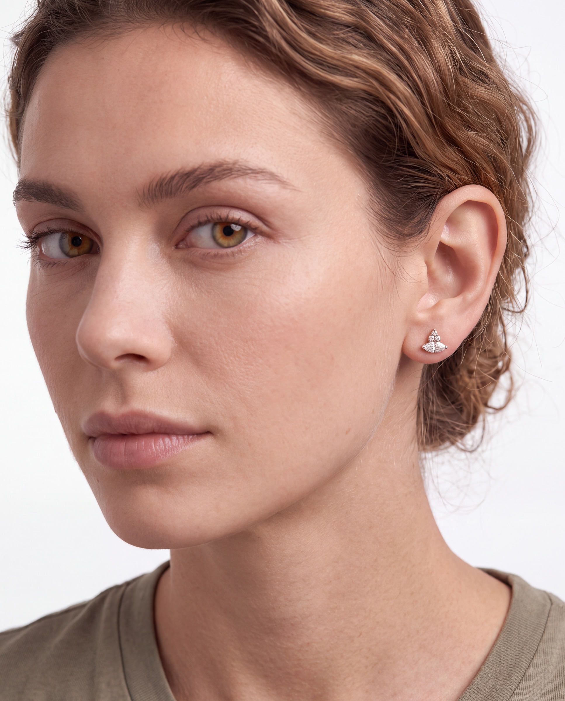 Piercing de titanio con circonita acabado en oro de 18k - Luxenter - Blanco Blanco-5