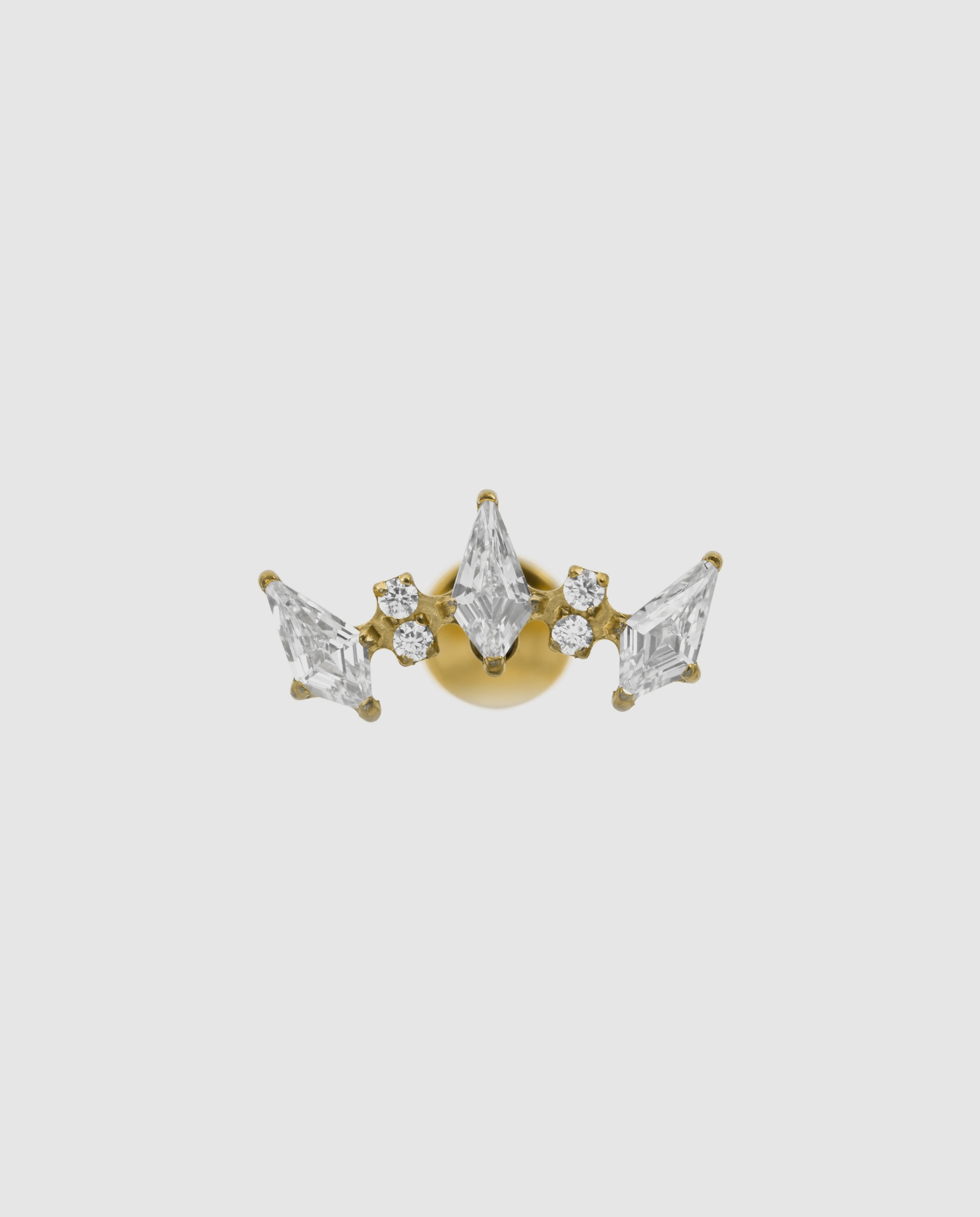 Piercing de titanio con circonita acabado en oro de 18k - Luxenter - Blanco Blanco-3