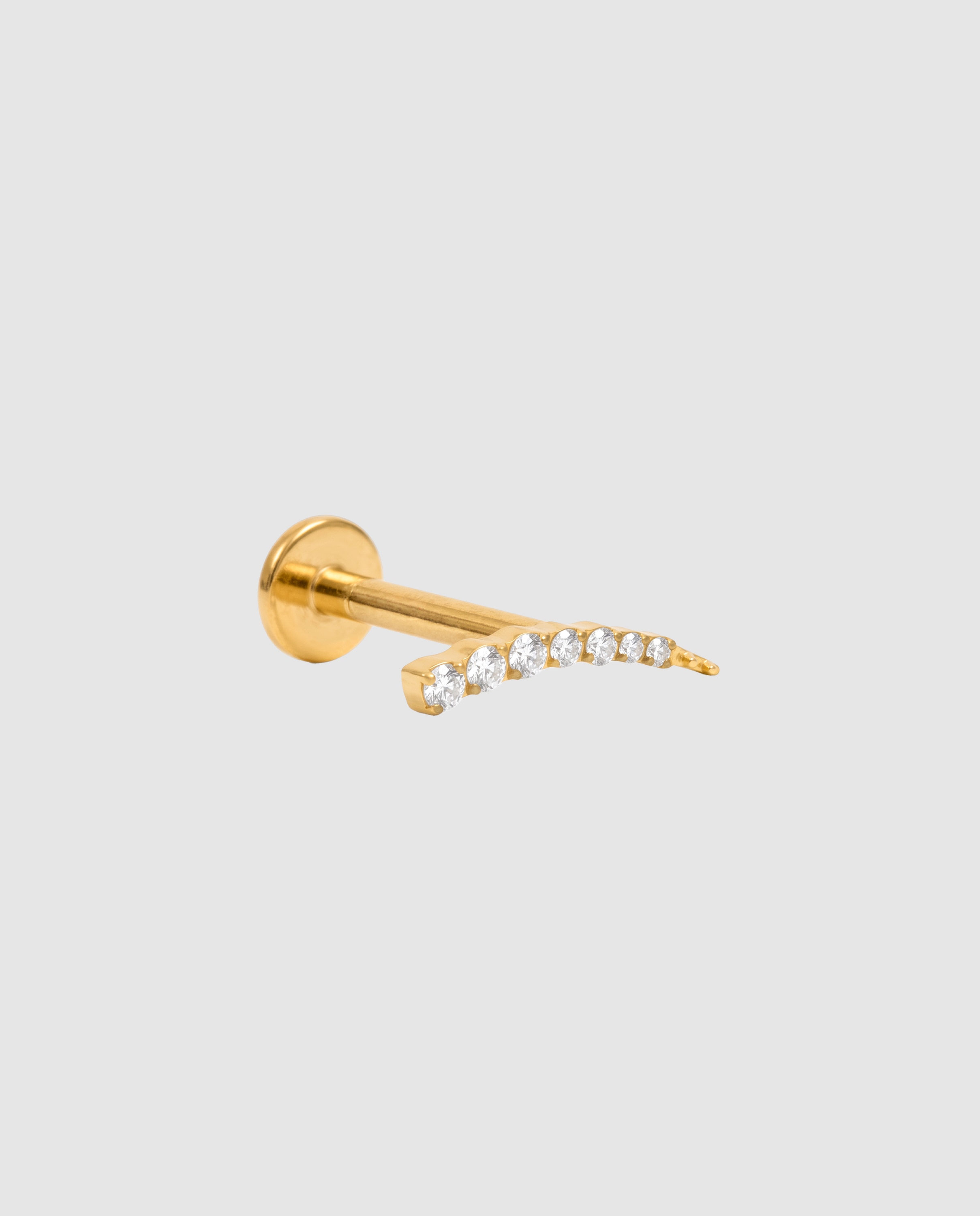 Piercing de titanio con circonita acabado en oro de 18k - Luxenter - Blanco Blanco-1