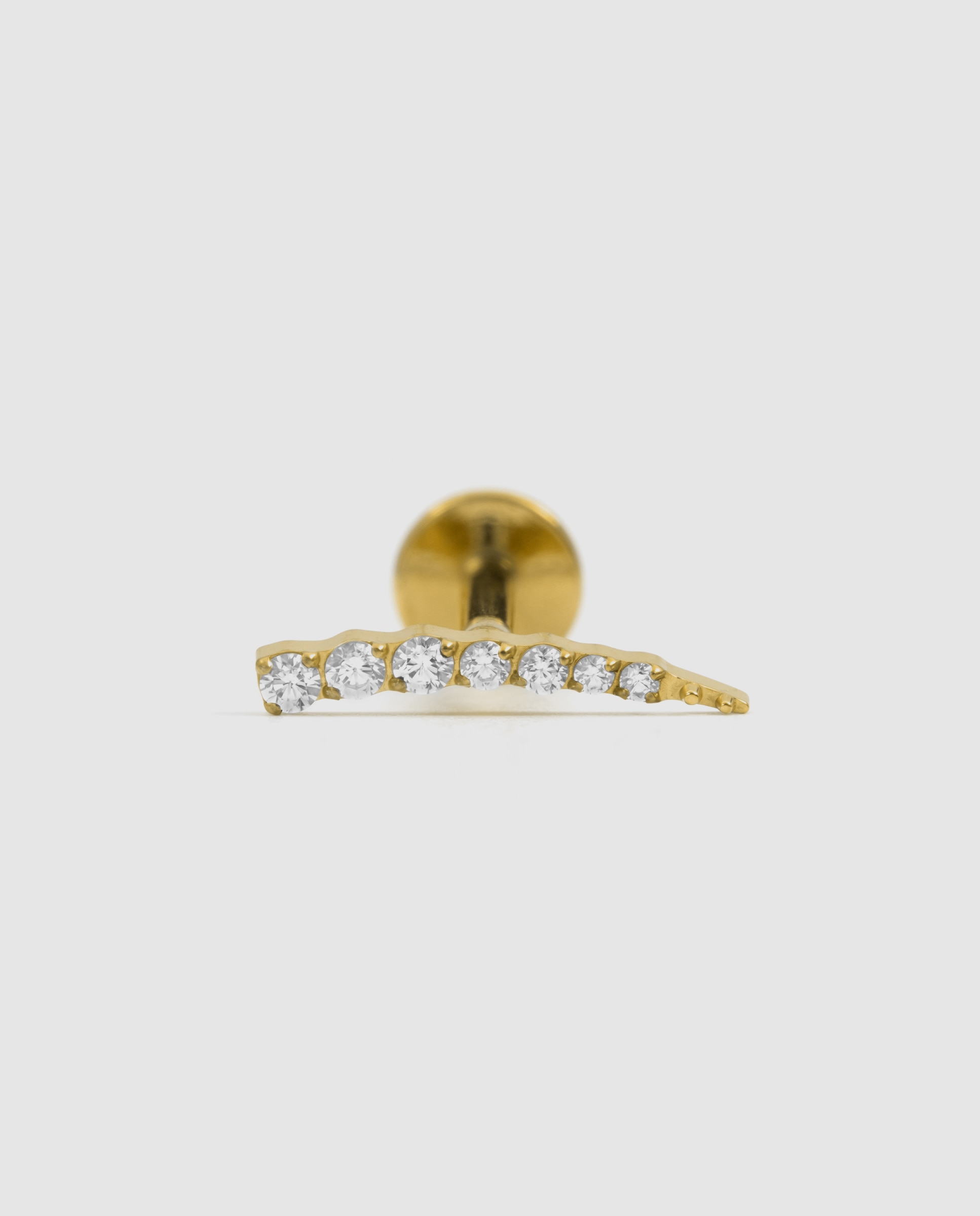 Piercing de titanio con circonita acabado en oro de 18k - Luxenter - Blanco Blanco-3