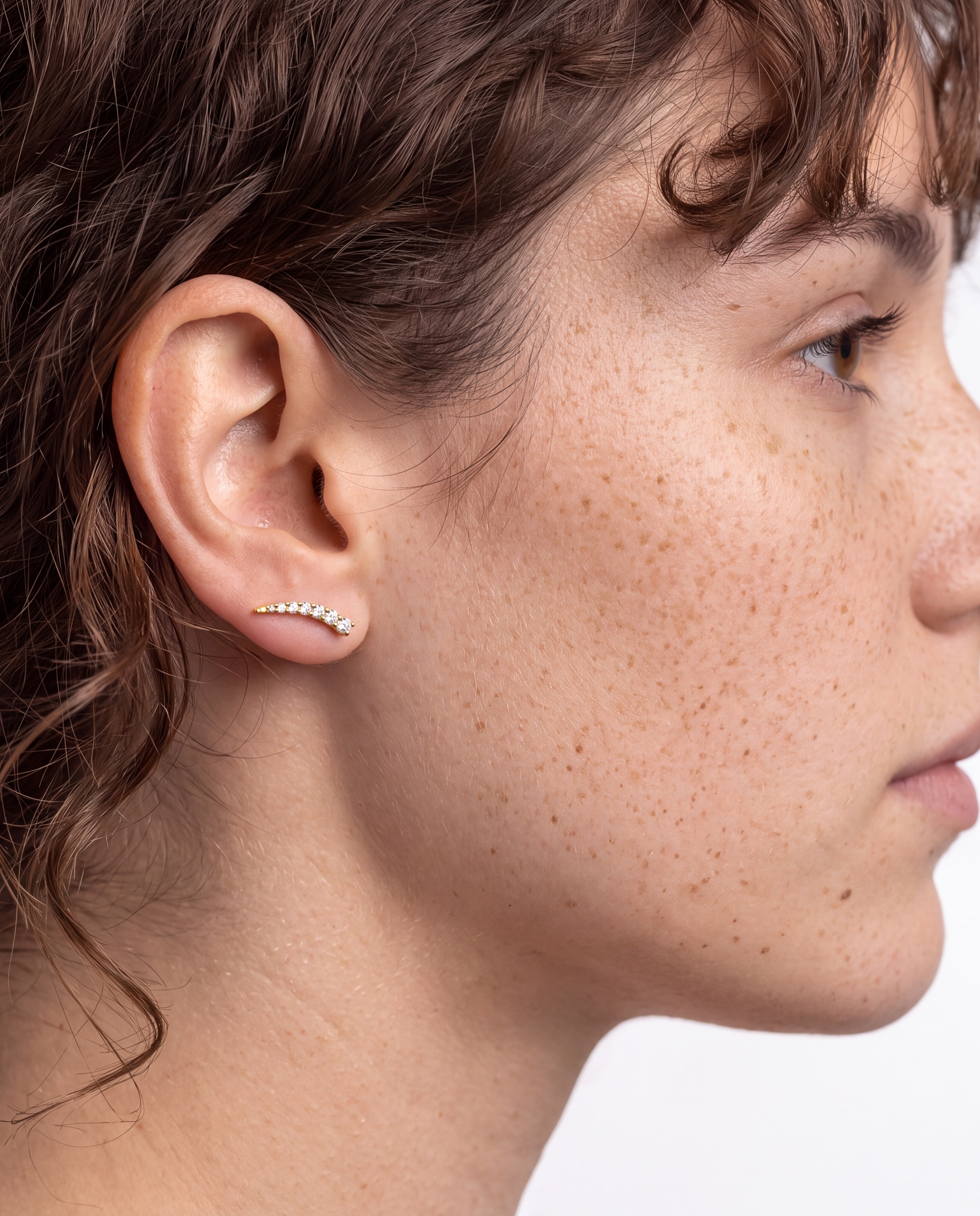 Piercing de titanio con circonita acabado en oro de 18k - Luxenter - Blanco Blanco-5