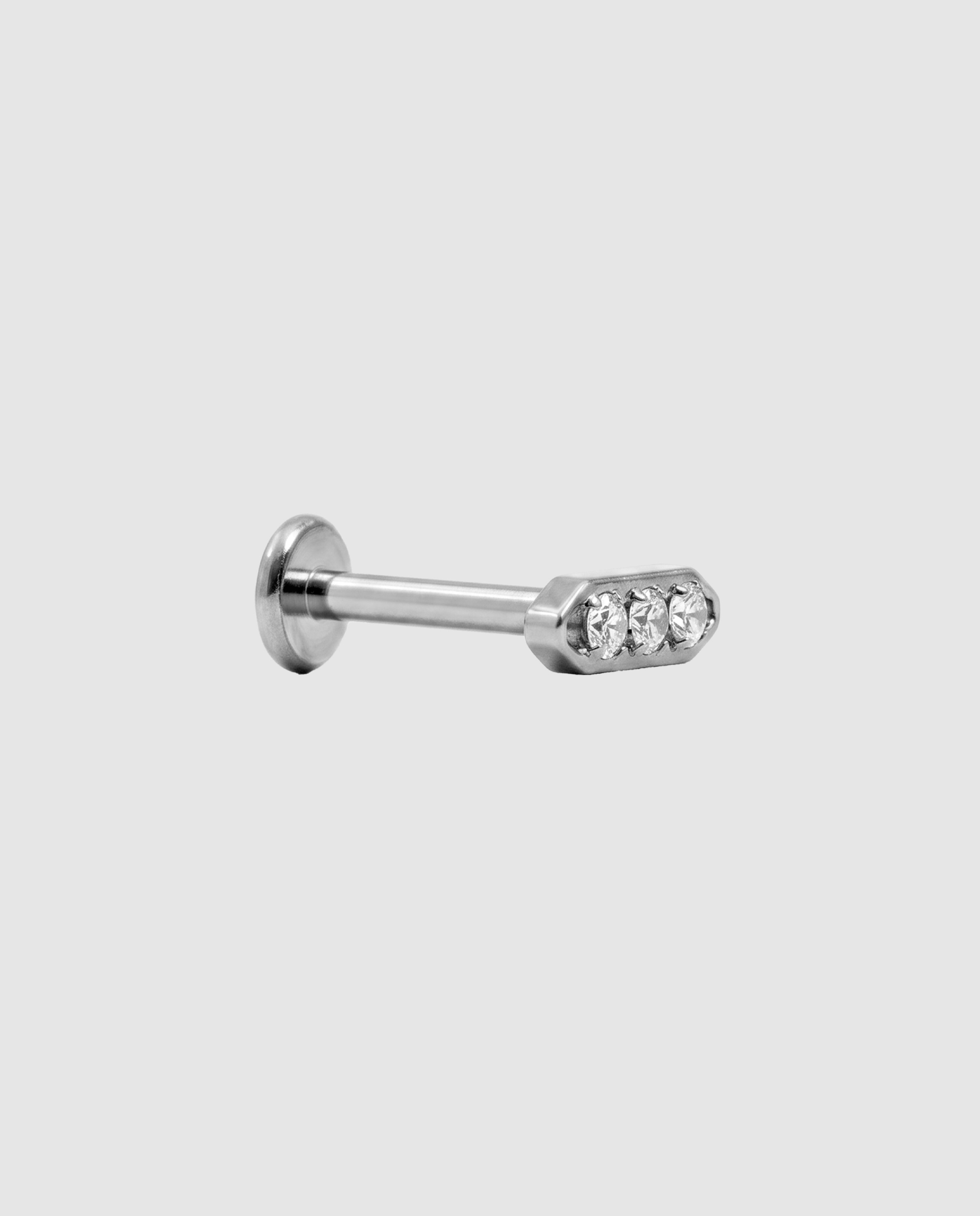 Piercing de titanio con circonita acabado en rodio - Luxenter - Blanco Blanco-1