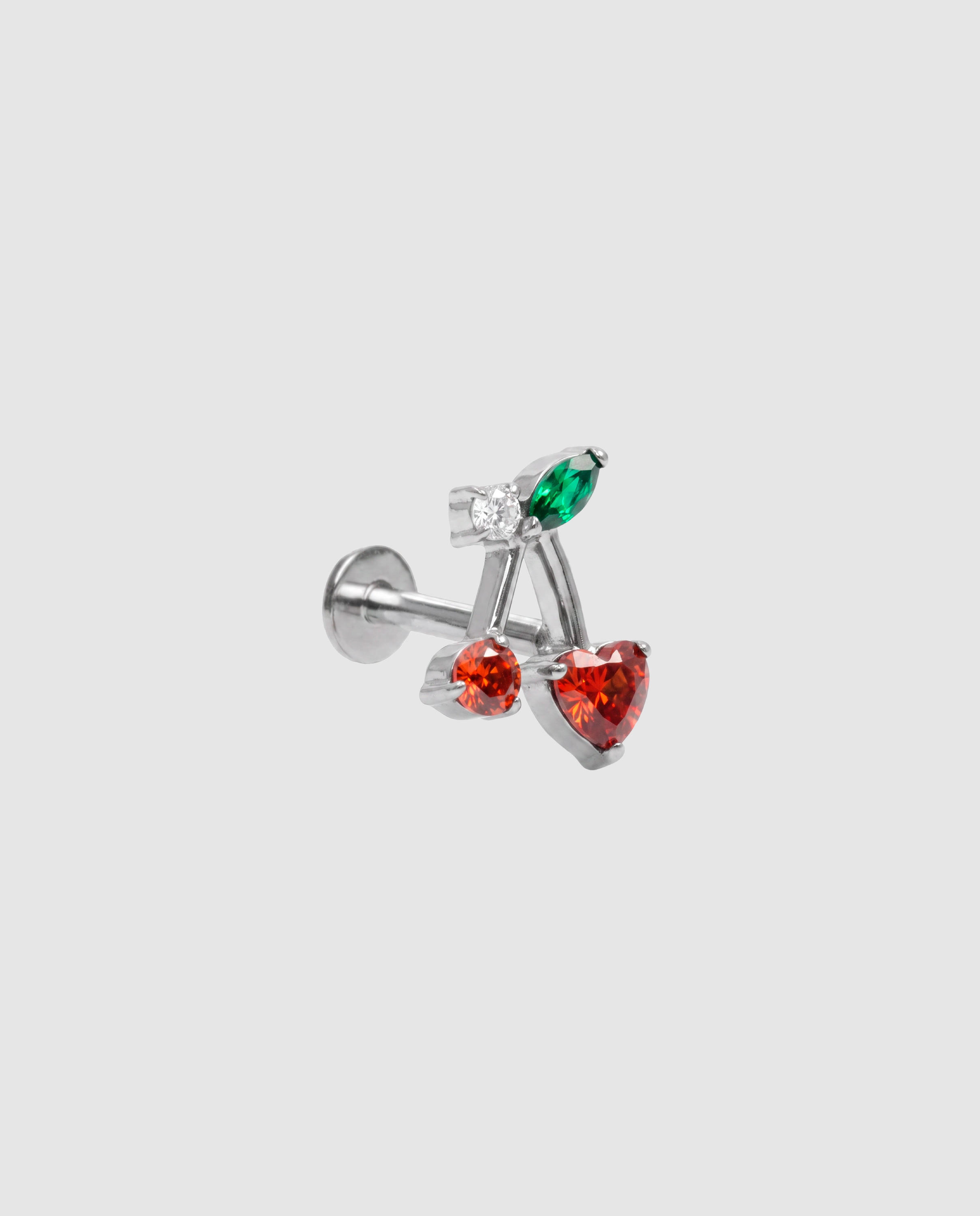 Imagen 0 de Piercing de titanio con circonita acabado en rodio Multicolor