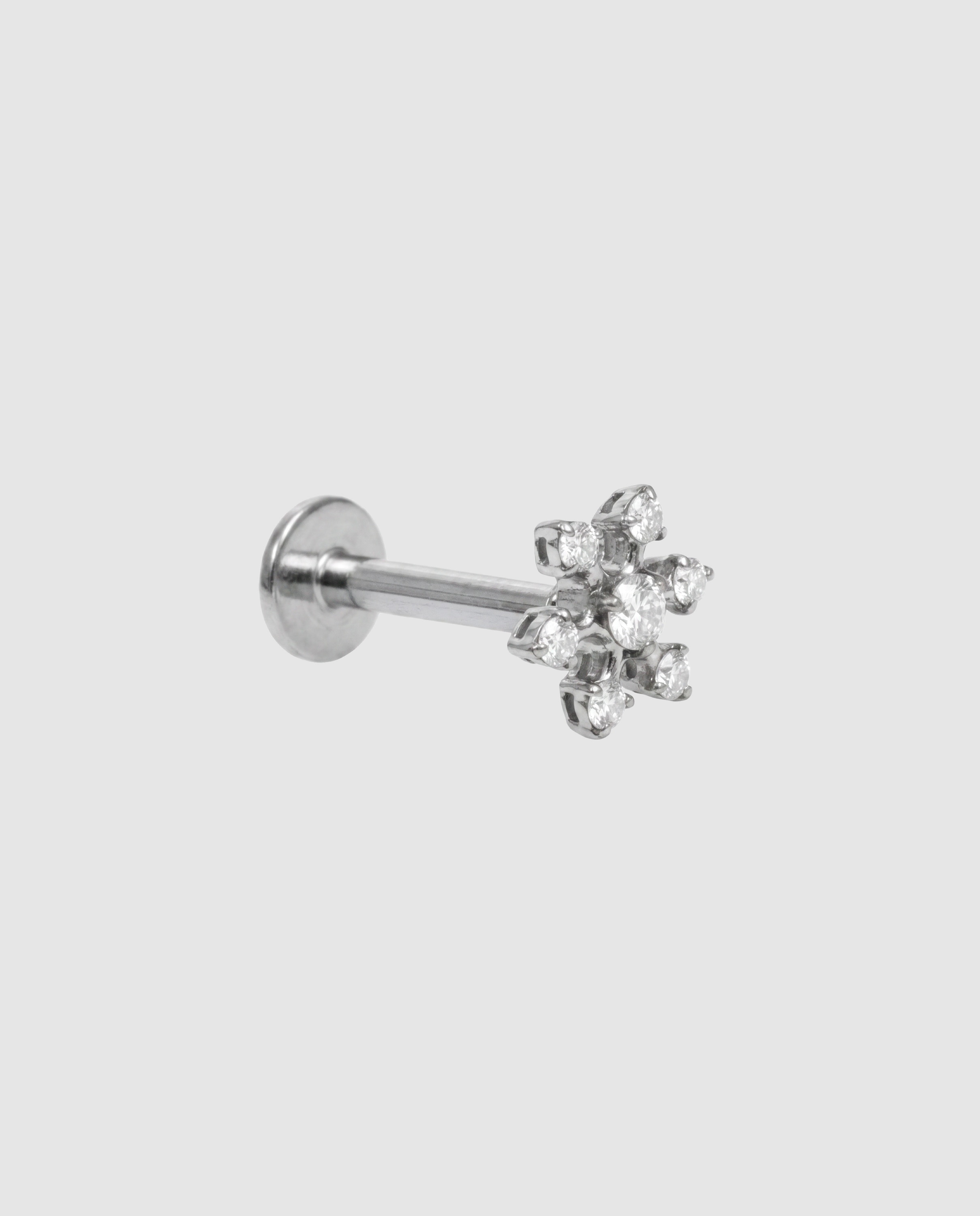 Piercing de titanio con circonita acabado en rodio - Luxenter - Blanco Blanco-1