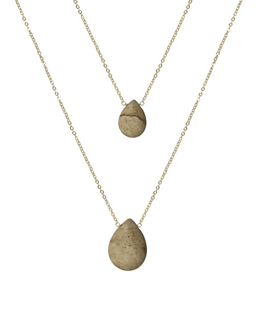 Imagen 0 de Collar Africa Moda acabado en oro amarillo de 18k con jaspe paisaje