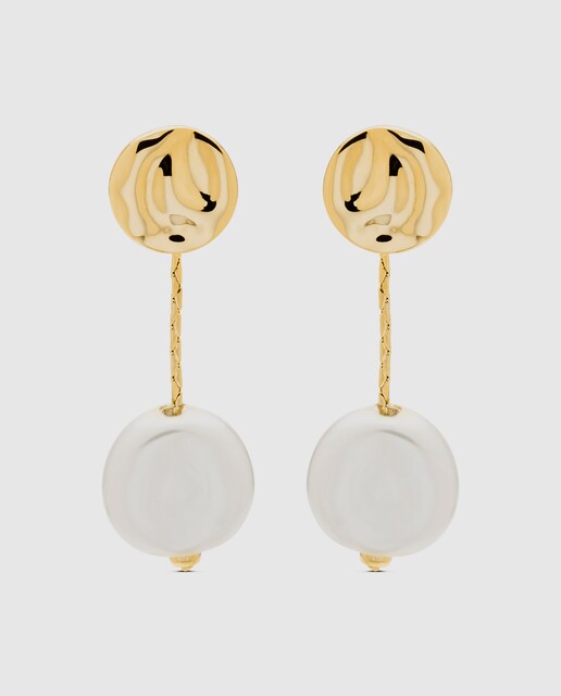 Imagen 0 de Pendientes Basic acabados en oro amarillo de 18k con  perla blanca