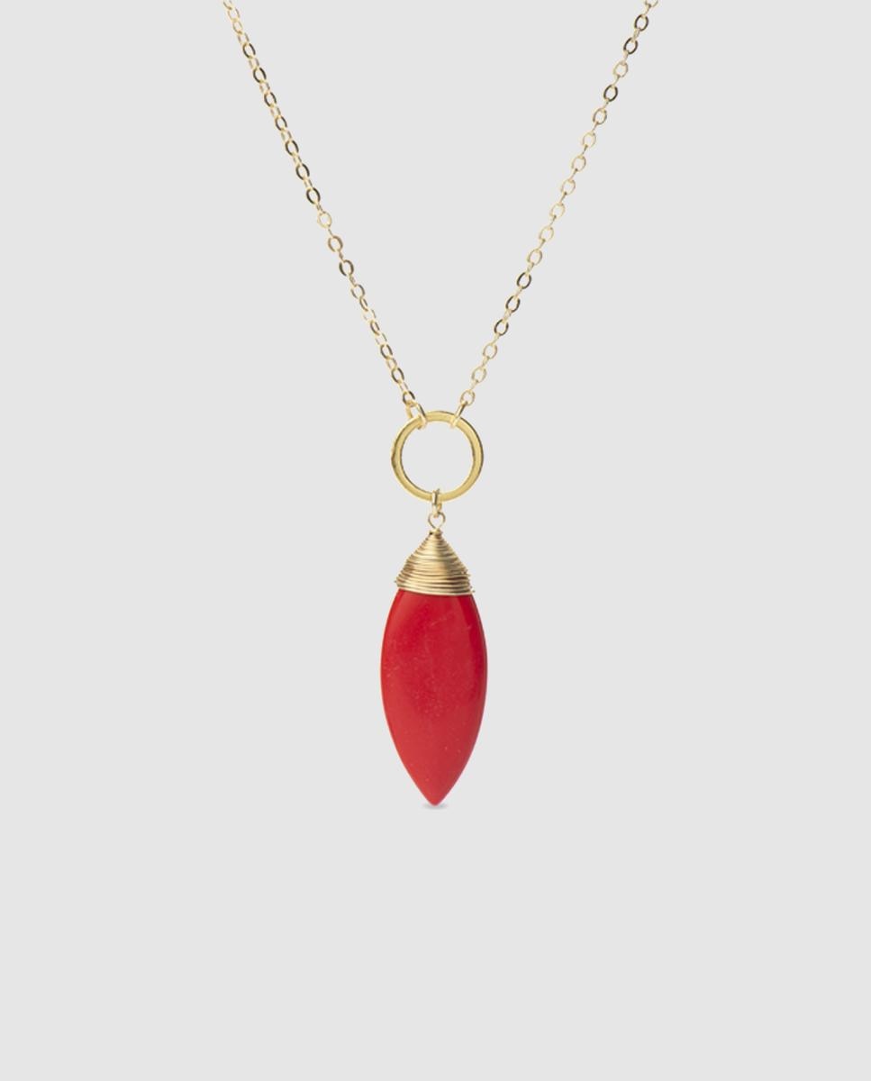 Imagen 1 de Collar áfrica moda acabado en oro amarillo de 18 quilates con coral - Luxenter - Oro Oro