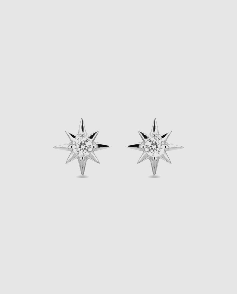 Pendientes Pide Un Deseo acabados en rodio con circonita brillante Blanco-1