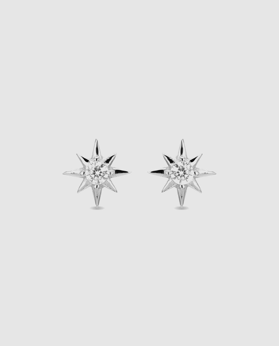 Pendientes Pide Un Deseo acabados en rodio con circonita brillante Blanco-1