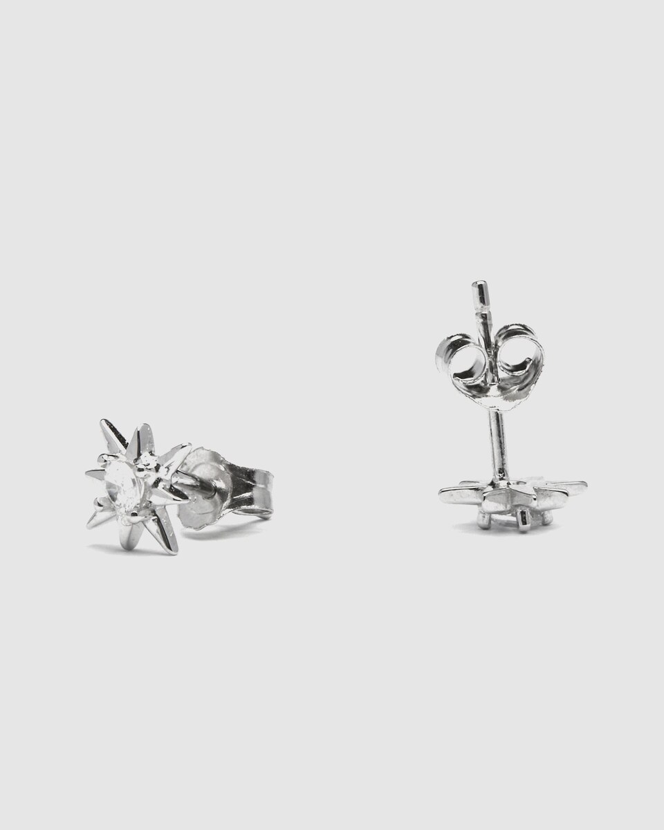 Pendientes Pide Un Deseo acabados en rodio con circonita brillante Blanco-5