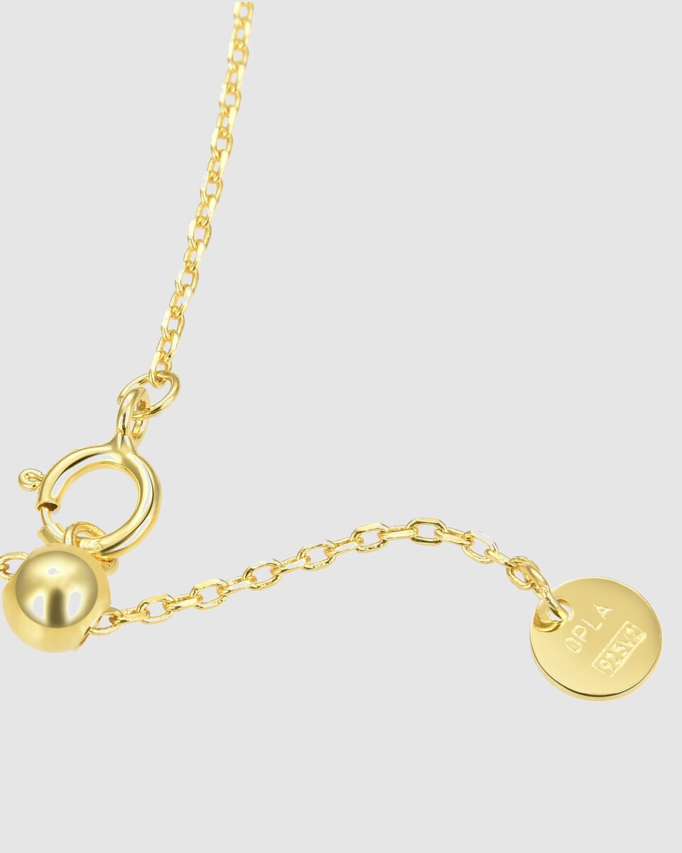 Collar Pide Un Deseo acabado en oro de 18k con circonita multicolor Multicolor-6