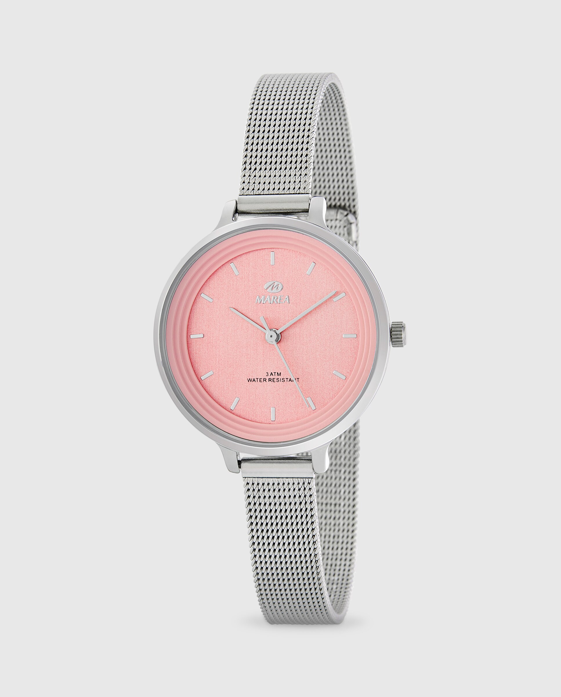 Reloj analógico de mujer b41198 2 de malla milanesa de acero y esfera rosa - Marea - Plateado Plateado-1