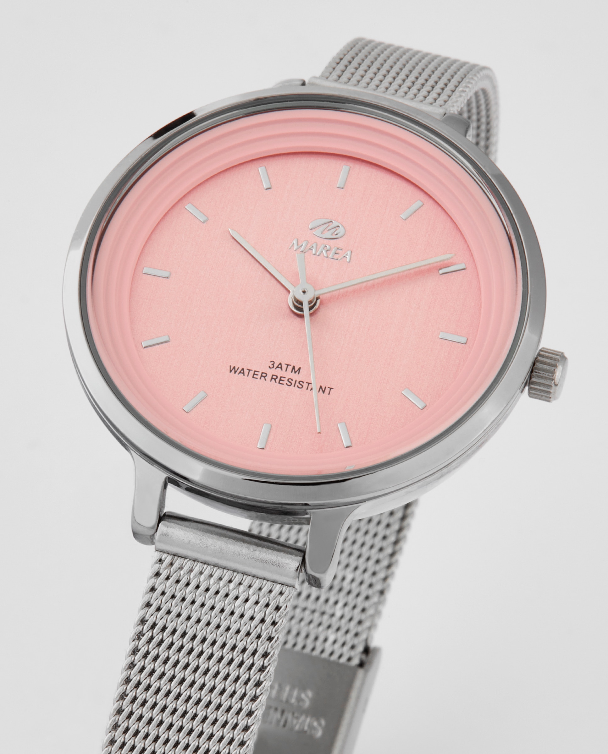 Reloj analógico de mujer b41198 2 de malla milanesa de acero y esfera rosa - Marea - Plateado Plateado-3