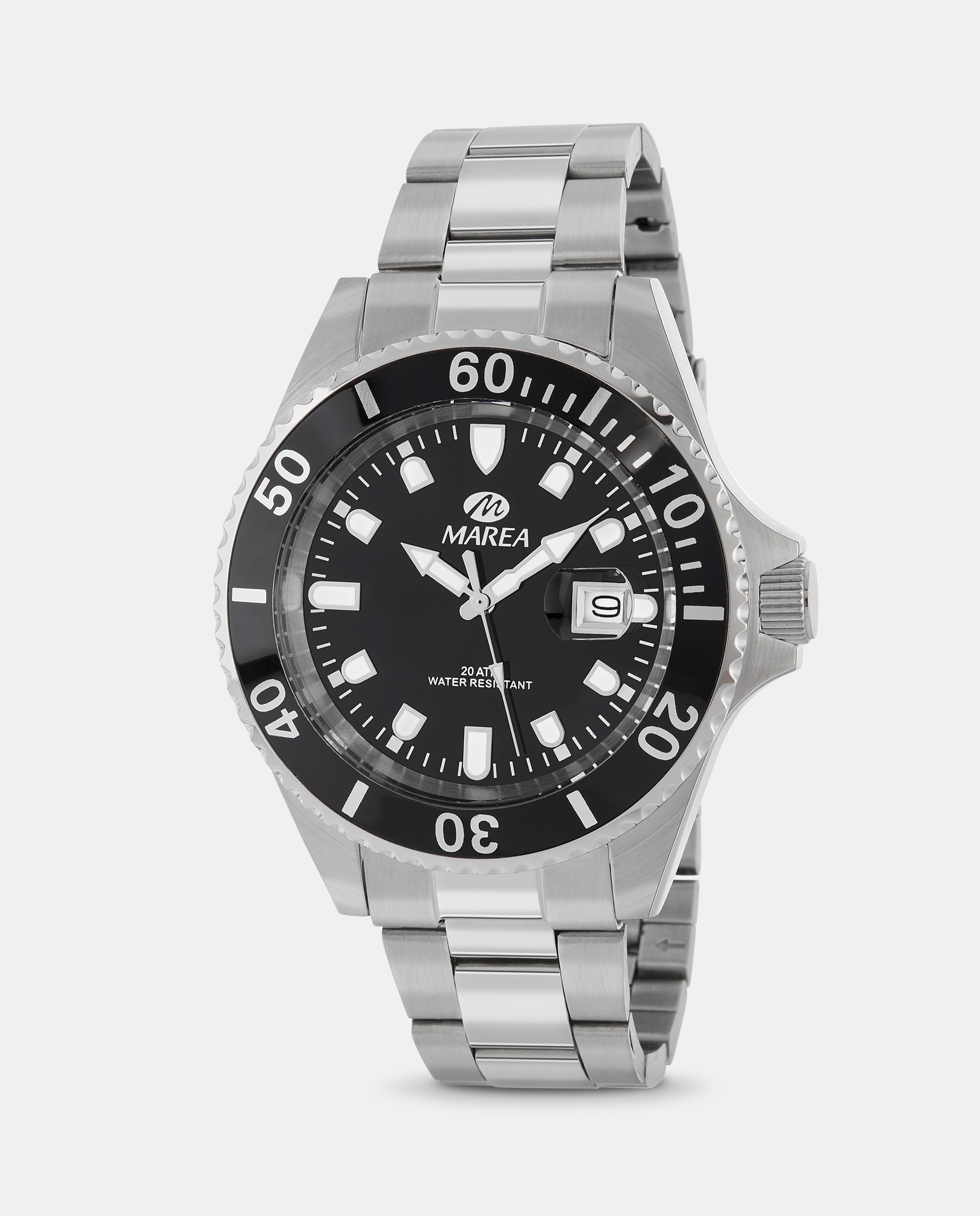 Reloj dehombre b36094/16 con correa de acero y esfera negra - Marea - Plateado Plateado-1