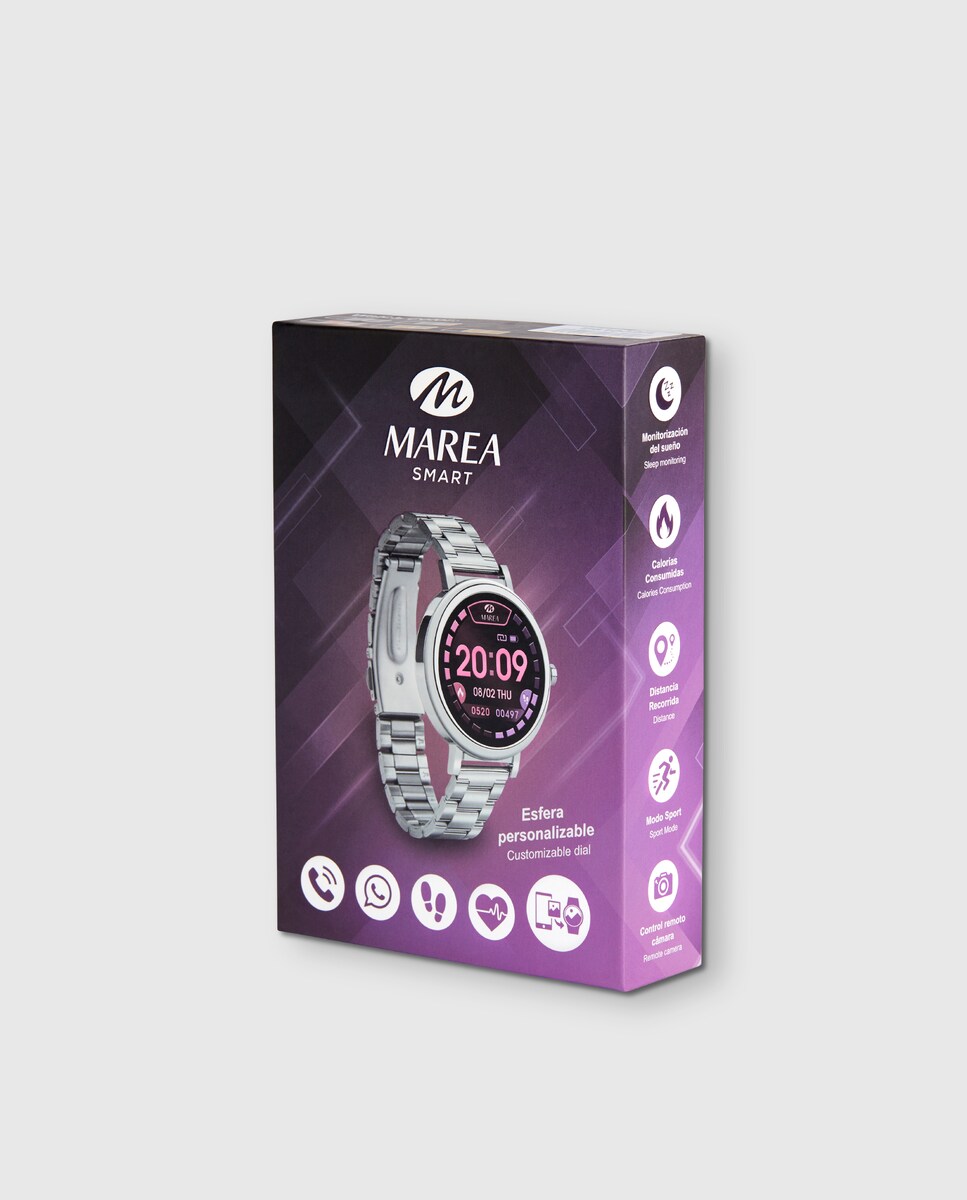 Reloj de mujer smartwatch B61002/4 con esfera personalizable Plata-4