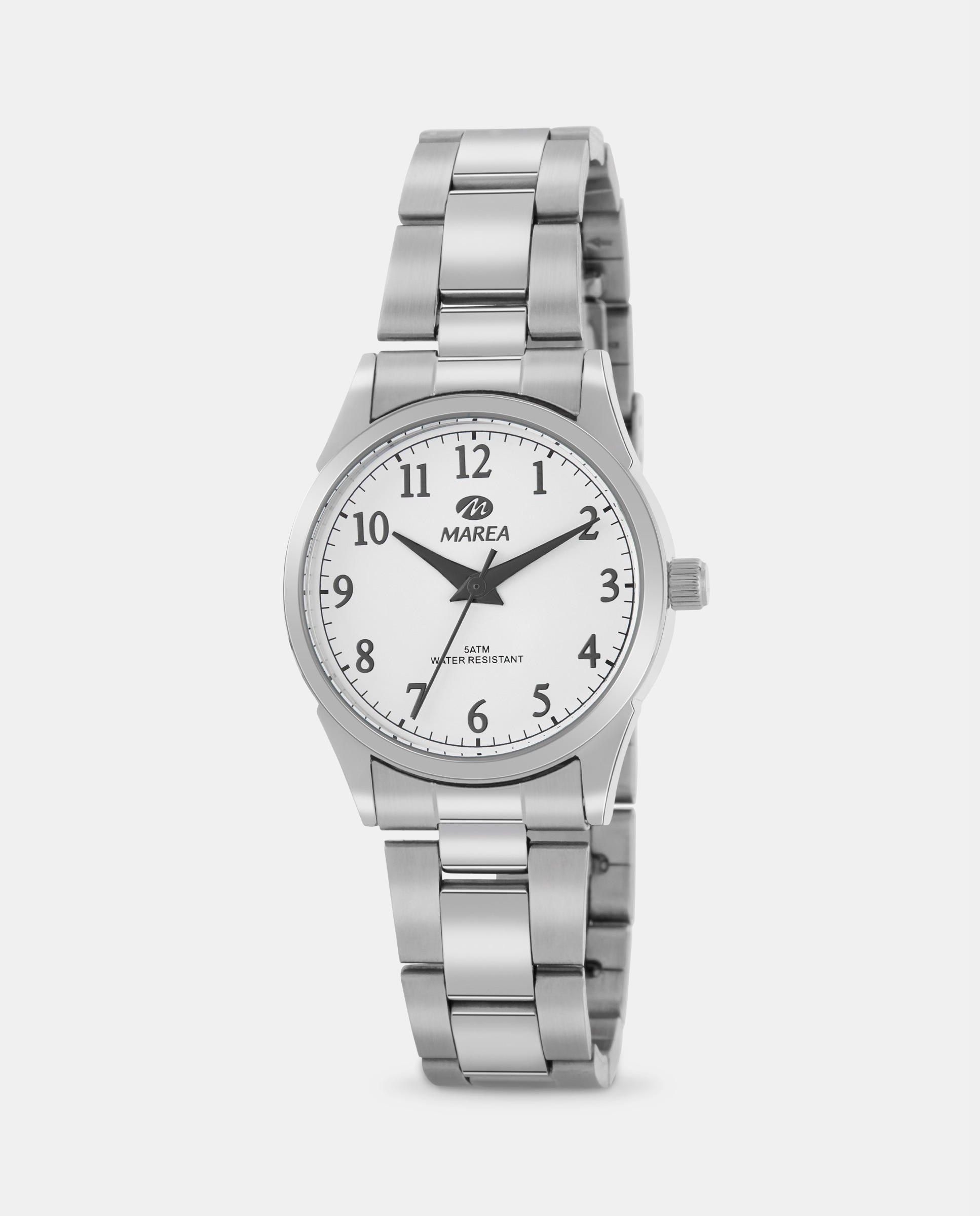 Reloj analógico de mujer b36168 1 correa de acero color plata y esfera blanca detalles en negro - Marea - Plateado Plateado-1