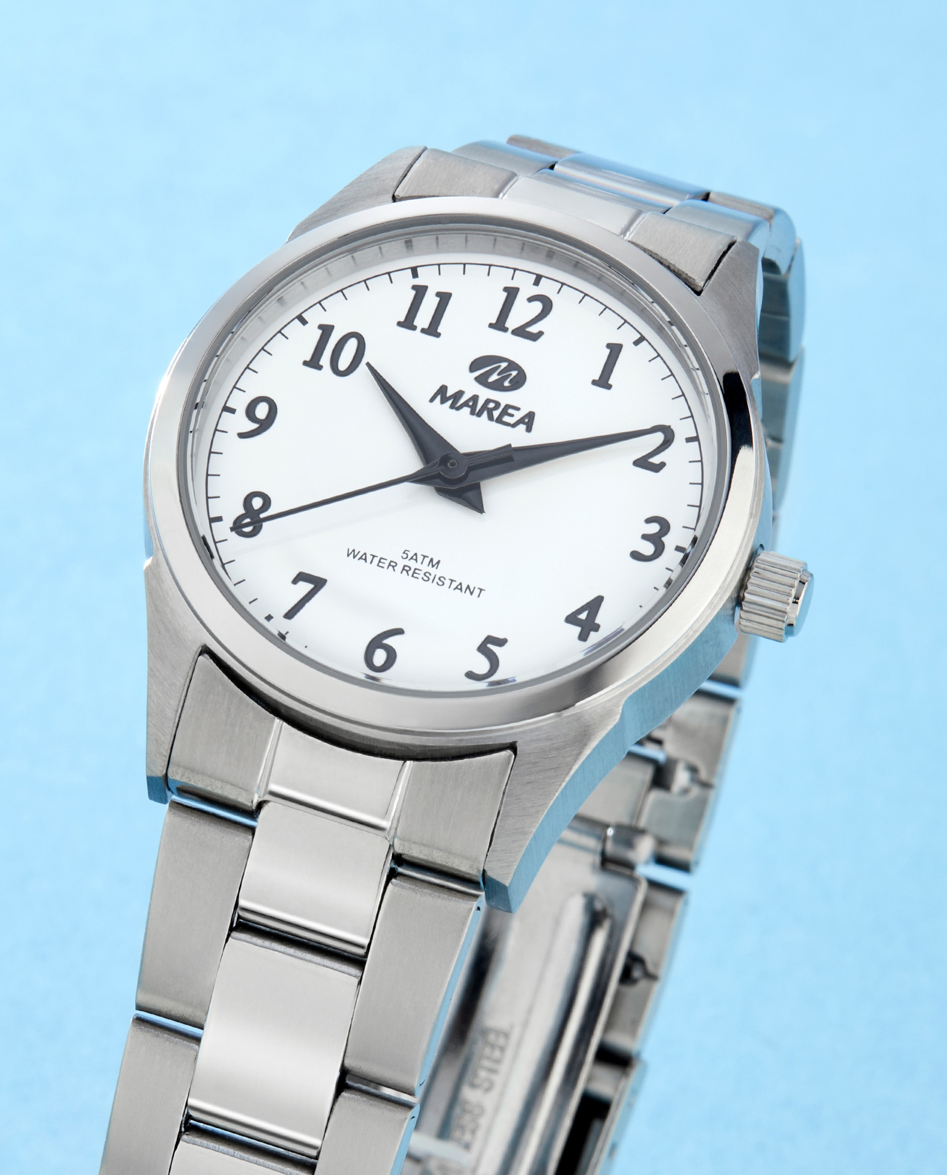 Reloj analógico de mujer b36168 1 correa de acero color plata y esfera blanca detalles en negro - Marea - Plateado Plateado-3
