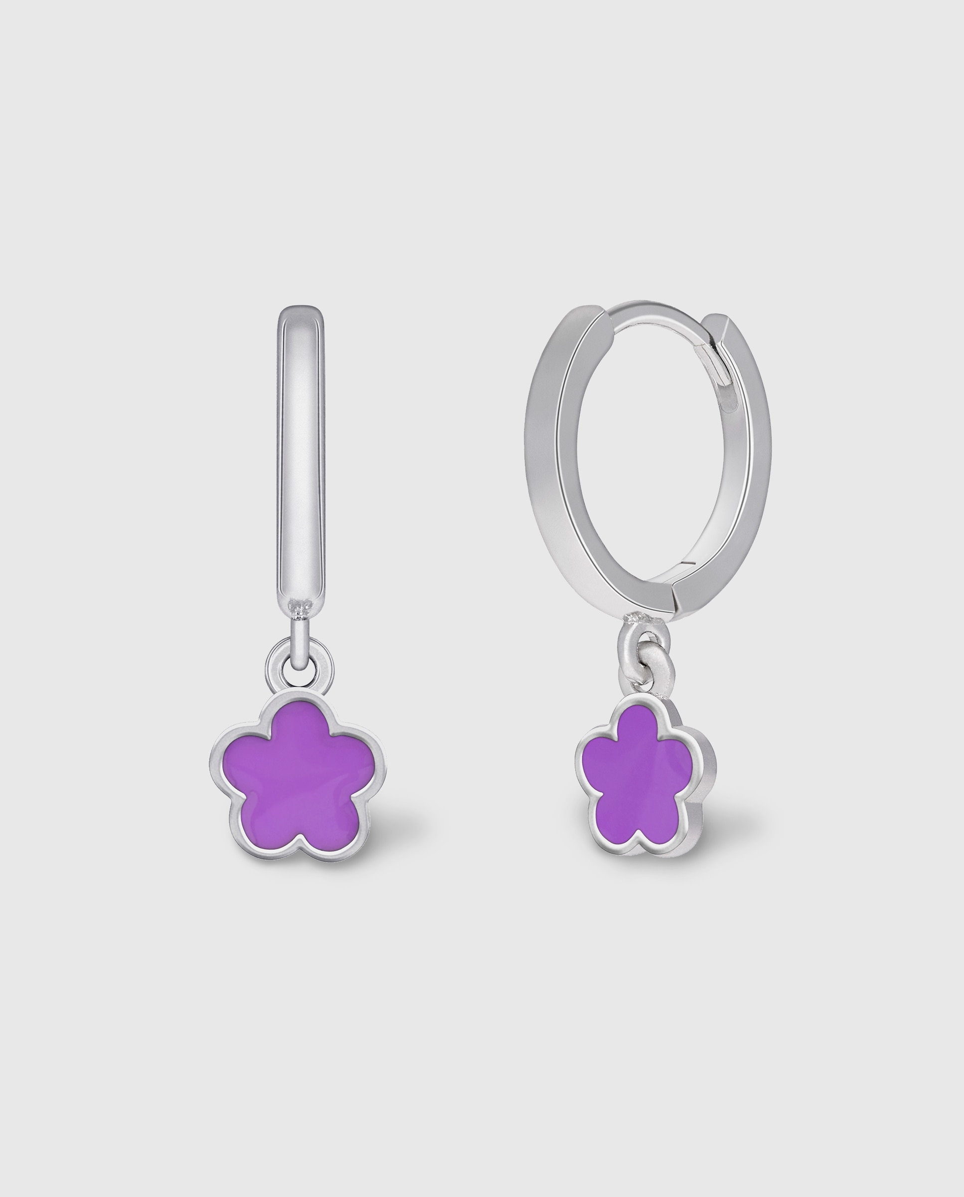 Imagen 0 de Pendientes de aro de niña d02401/ac de plata rodiada Morado