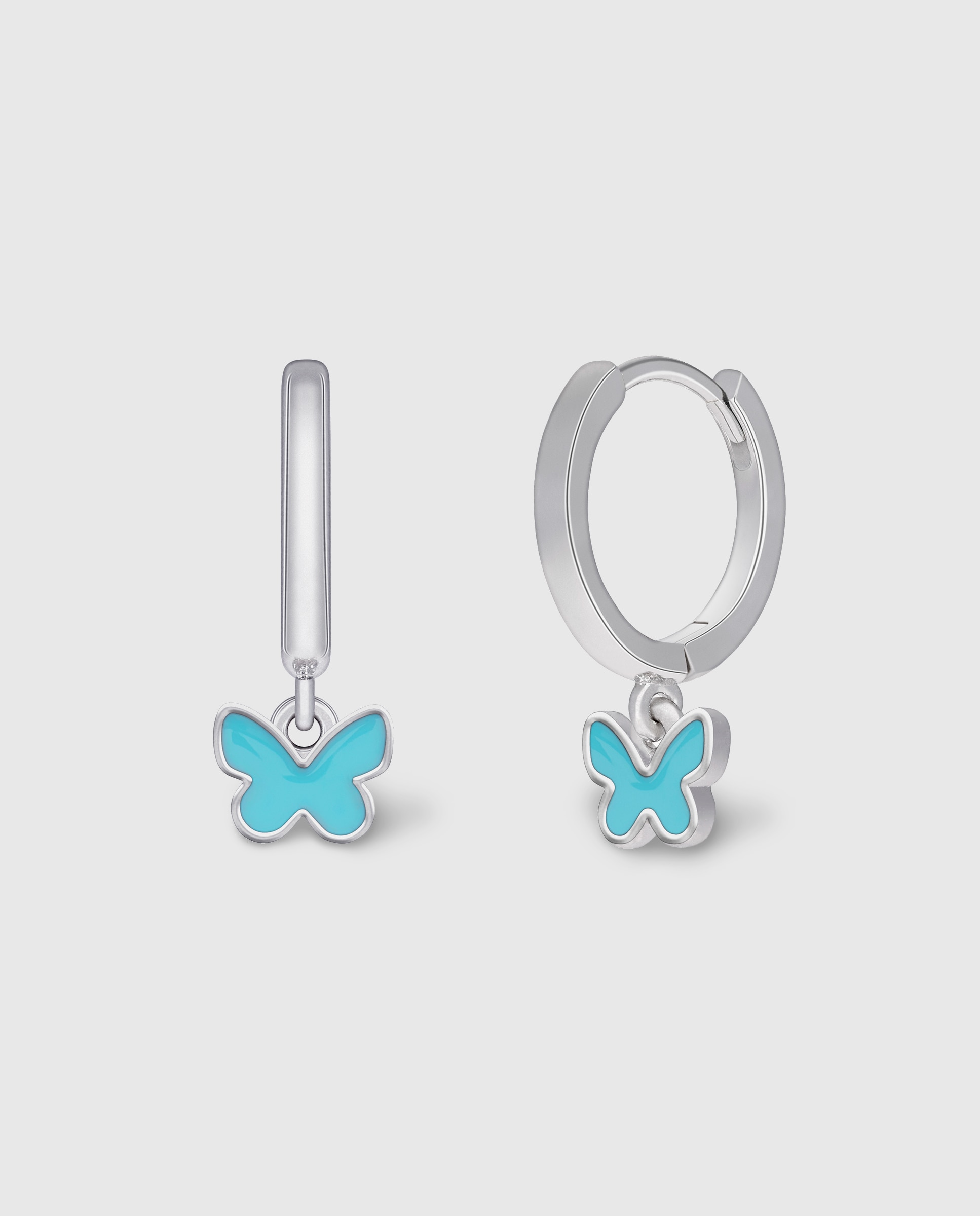 Imagen 0 de Pendientes de aro de niña d02401/ad de plata rodiada Azul