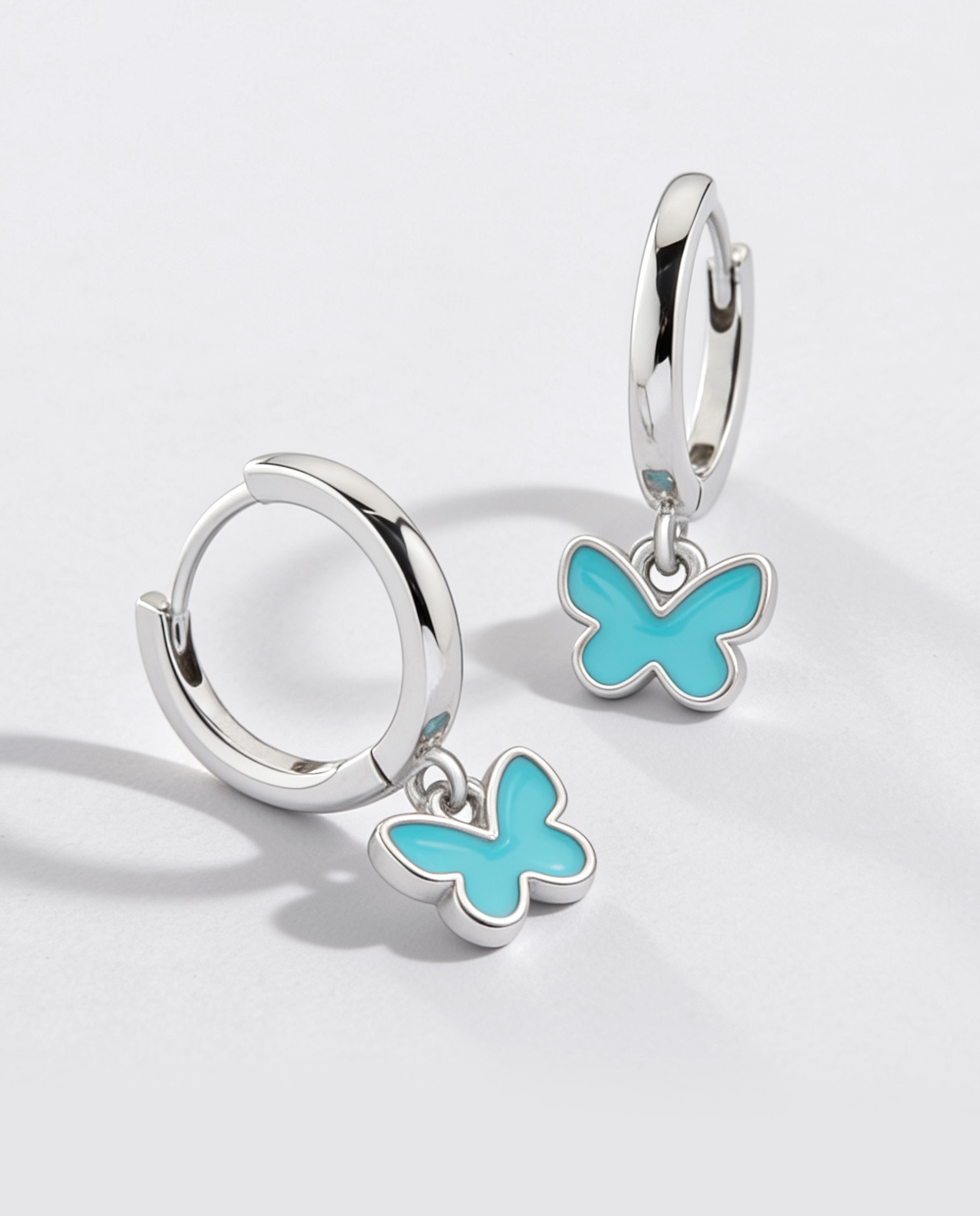 Pendientes de aro de niña d02401/ad de plata rodiada - Marea - Azul Azul-3