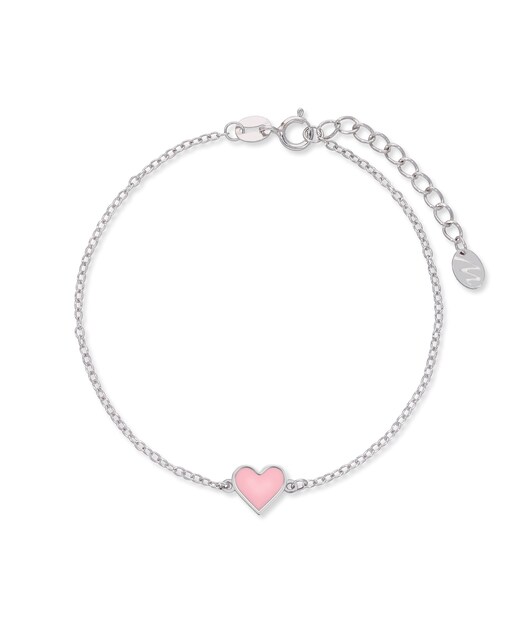 Imagen 0 de Pulsera de niña D02403/AE de plata rodiada motivo corazón esmalte rosa