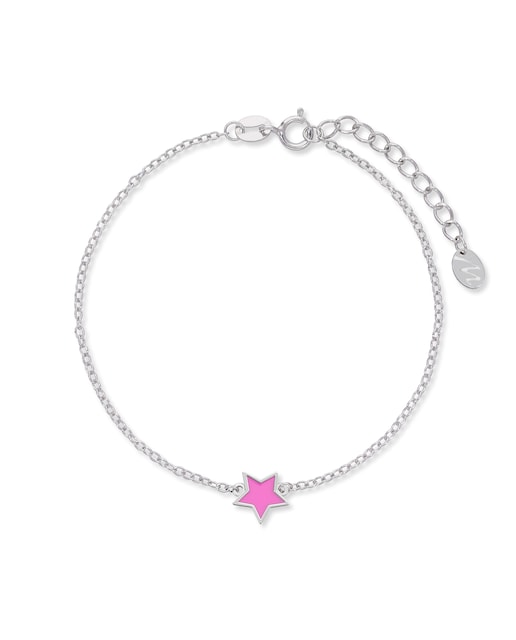 Imagen 0 de Pulsera de niña D02403/AF de plata rodiada motivo estrella esmalte rosa