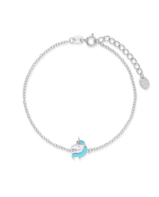 Imagen 0 de Pulsera de niña D02403/AJ de plata rodiada Motivo unicornio Esmalte azul