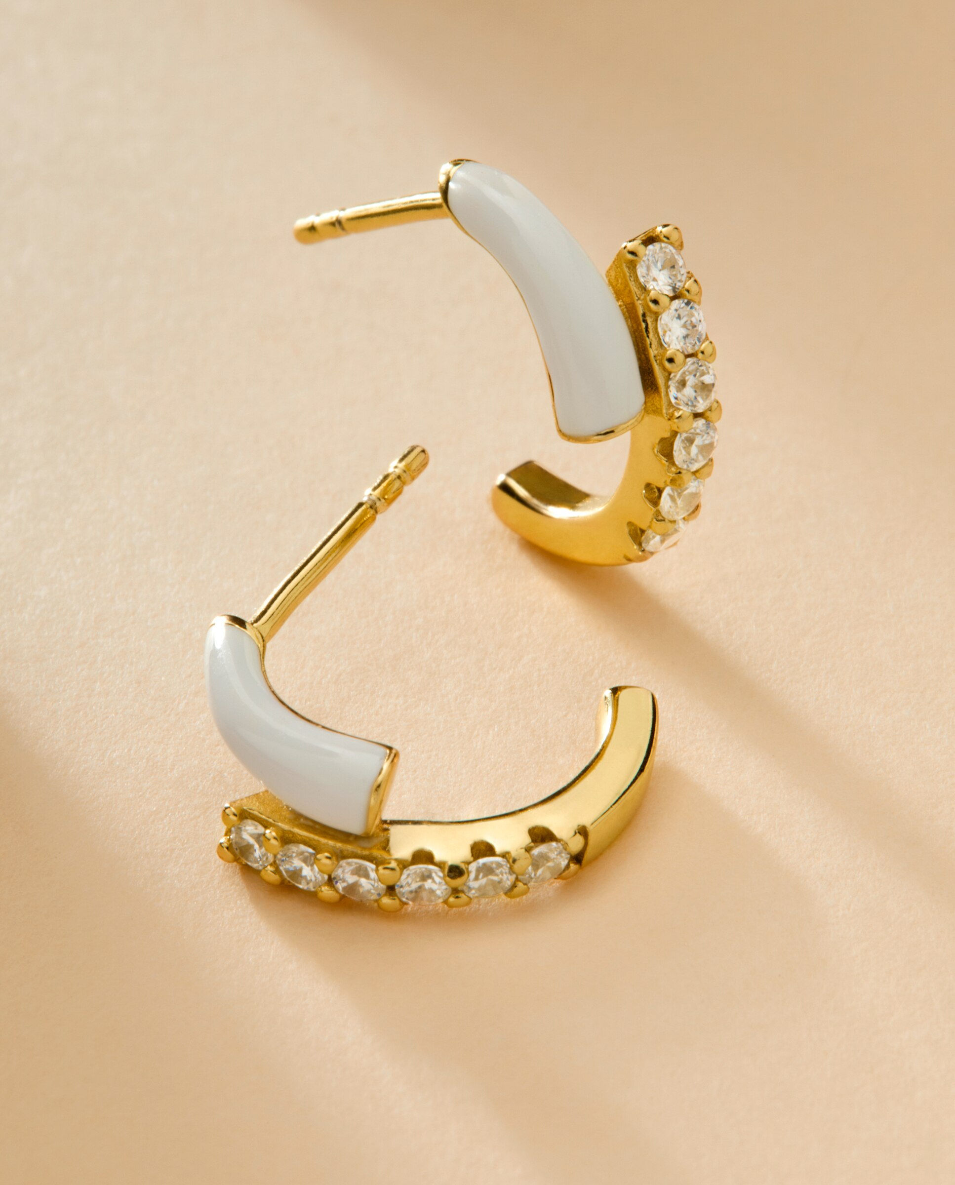 Pendientes aro d02501/ay de plata rodiada bañada en de 18k - Marea - Oro Oro-3