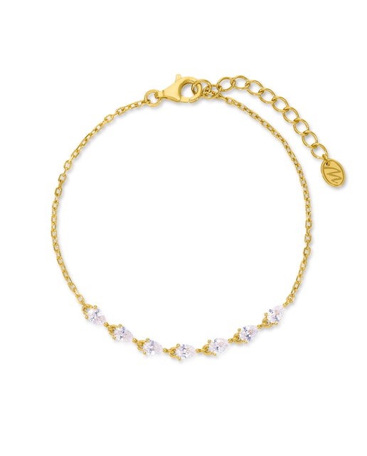 Imagen 0 de Pulsera D02503/AC de plata bañada en oro de 18k con circonitas blancas