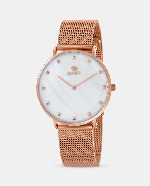 Imagen 0 de Reloj de mujer B41329/3 malla milanesa de acero rosa y esfera nacarada