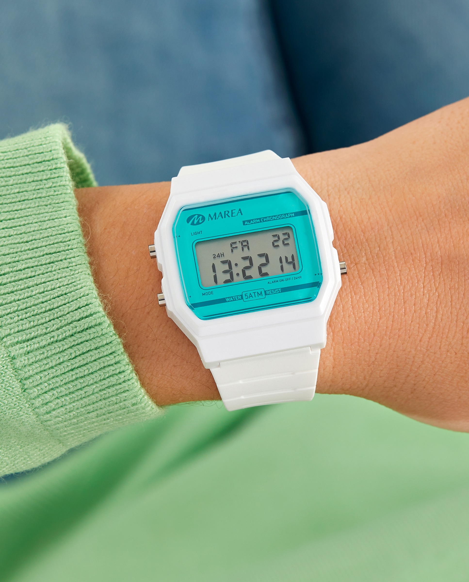 Reloj digital de mujer b35350 2 correa de plástico blanca y esfera turquesa - Marea - Blanco / Turquesa Blanco / Turquesa-2