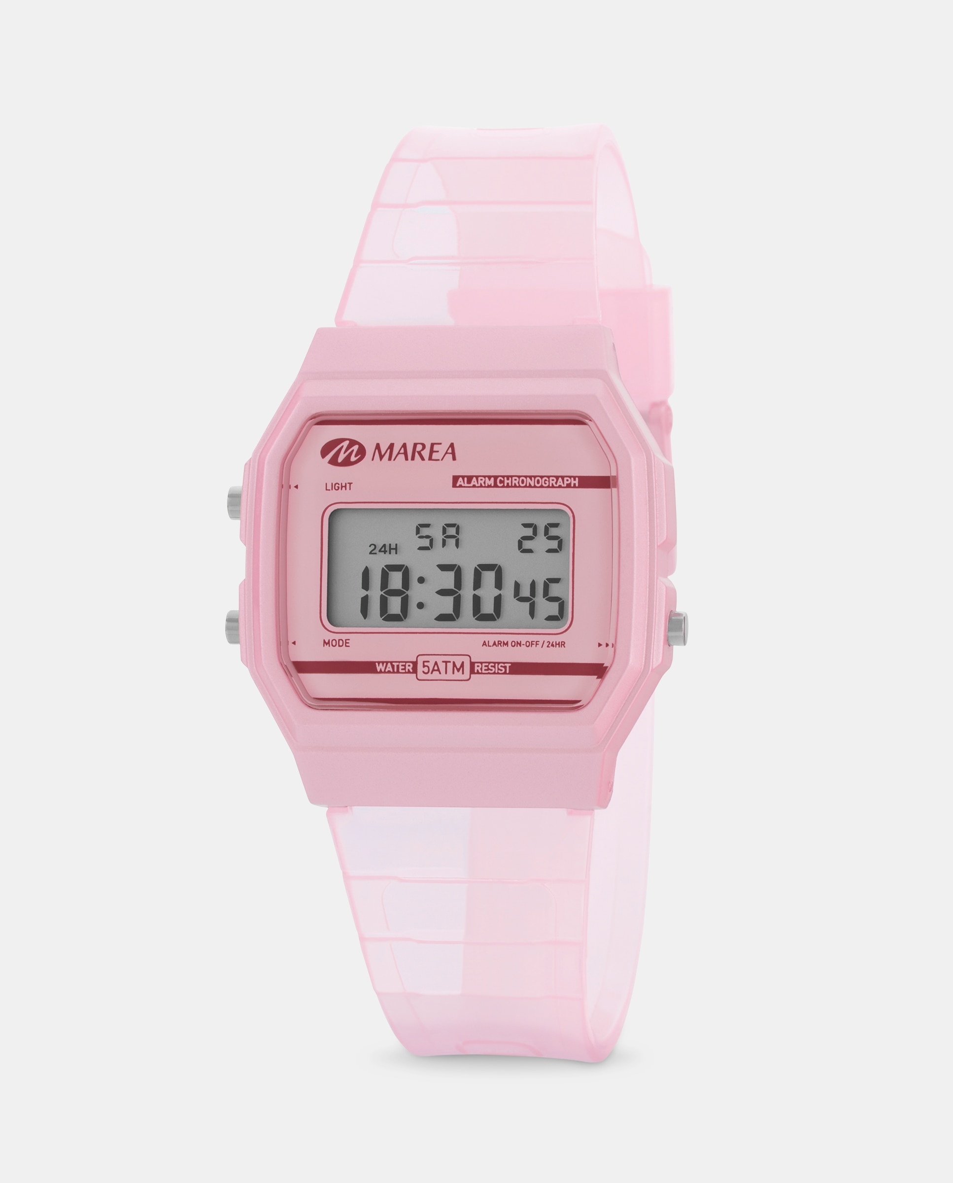 Reloj digital de mujer b35350 4 correa de plástico rosa claro transparente y esfera rosa - Marea - Rosa claro Rosa claro-1